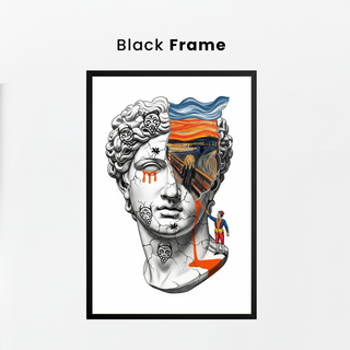 The Scream David — Surreal Renaissance Bust Wall Art Print