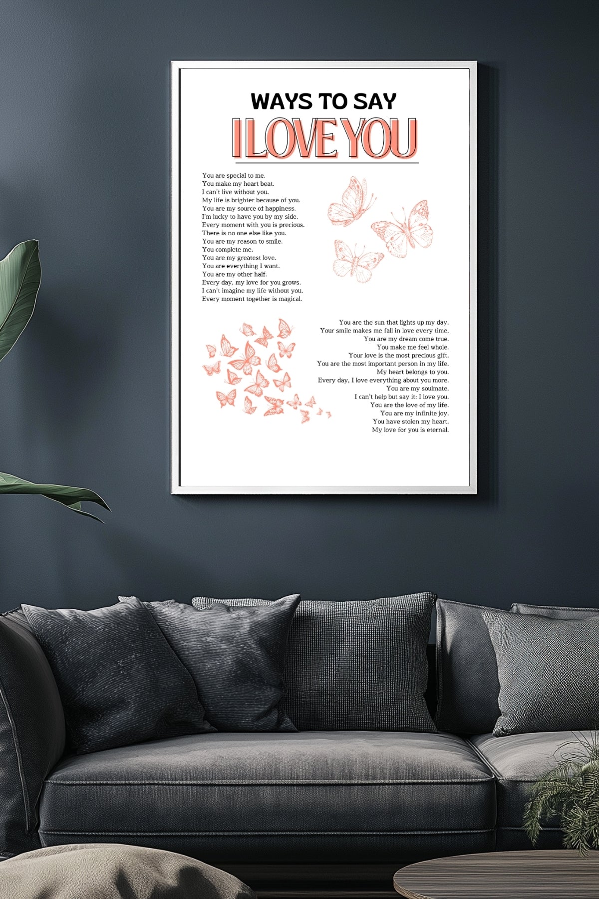 Ways to Say I Love You Wall Art Print — Multilingual Love Quote Poster