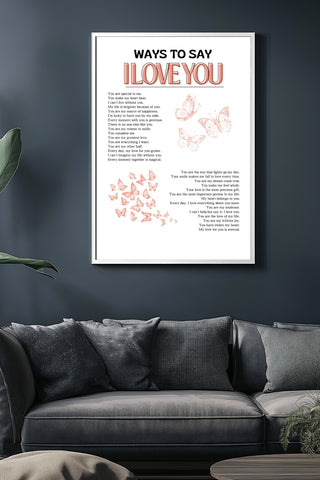 Ways to Say I Love You Wall Art Print — Multilingual Love Quote Poster