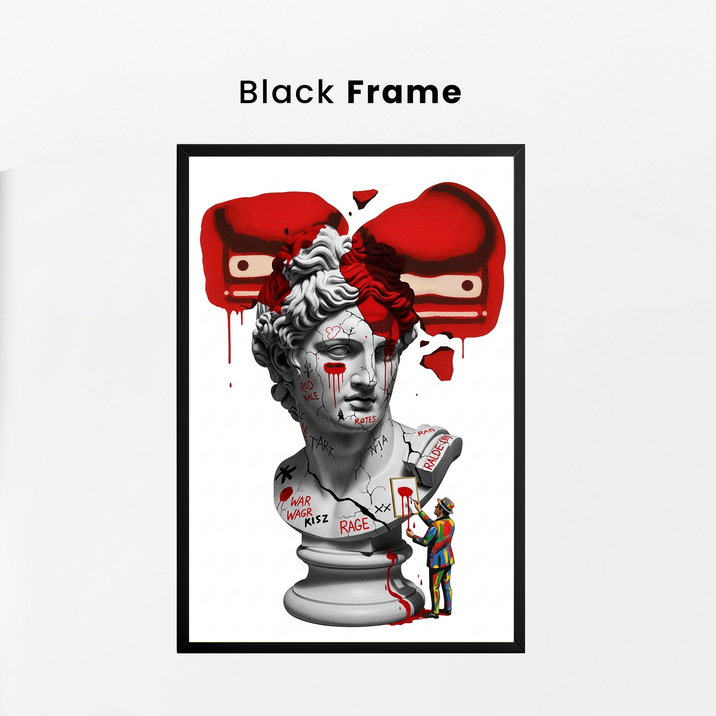 Rage Boxer — Surreal Apollo Bust Wall Art Print