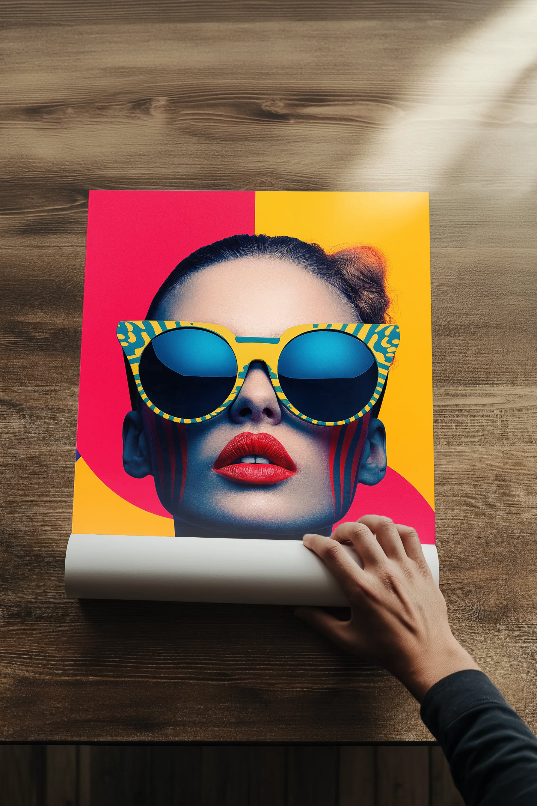 Electric Elegance Wall Art Print — Bold Pop Portrait Poster