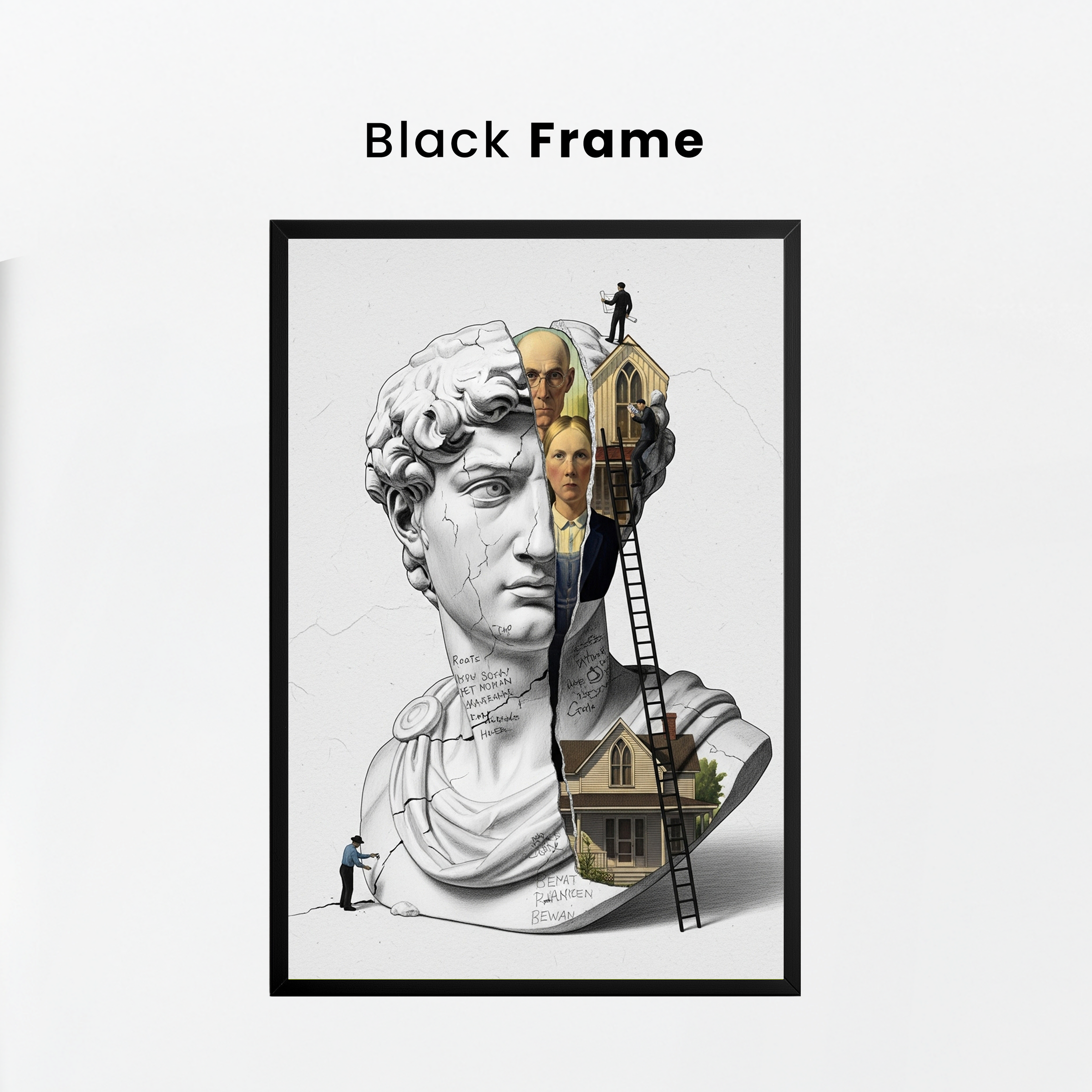 American Gothic Roots — Surreal David Bust Wall Art Print