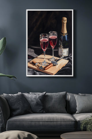Sparkling Elegance Wall Art Print — Champagne Glamour Quote Poster