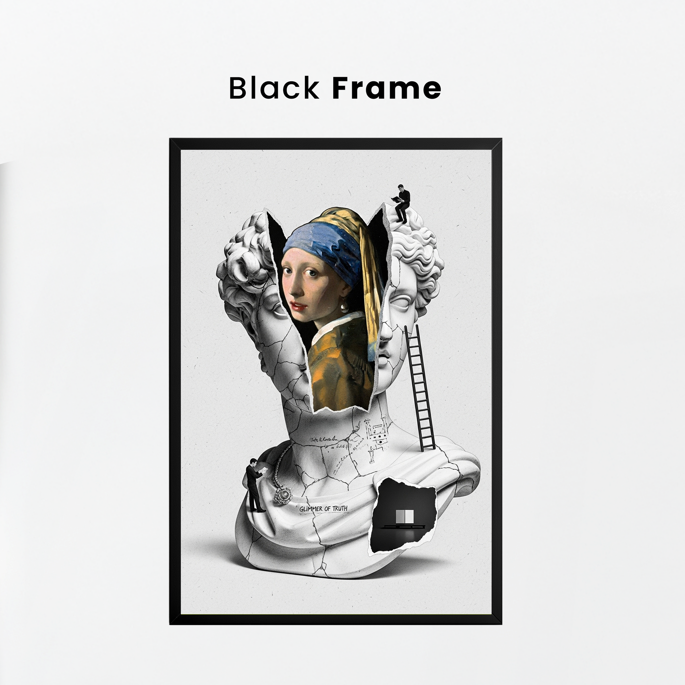 Glimmer of Truth — Vermeer's Girl with a Pearl Earring Wall Art Print