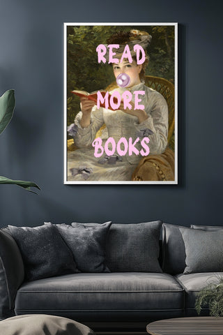 Read More Books Wall Art Print — Book Lover Reading Quote Poster