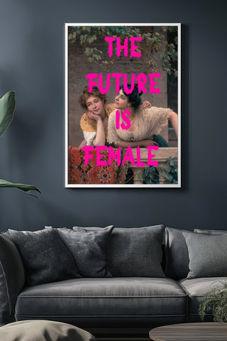 The Future is Female Wall Art Print — Bold Feminist Quote Poster