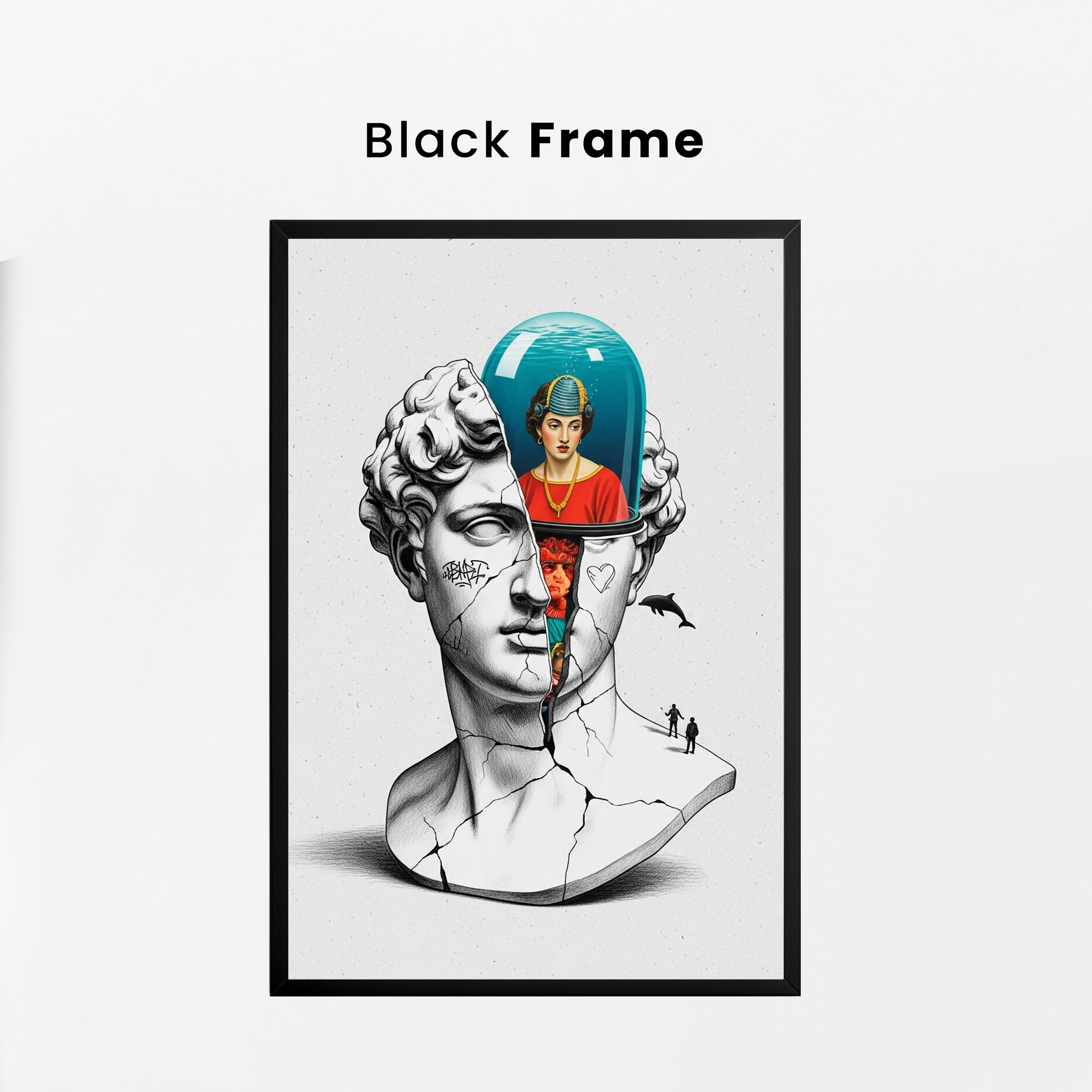 Aquarium Mind — Surreal David Bust Wall Art Print