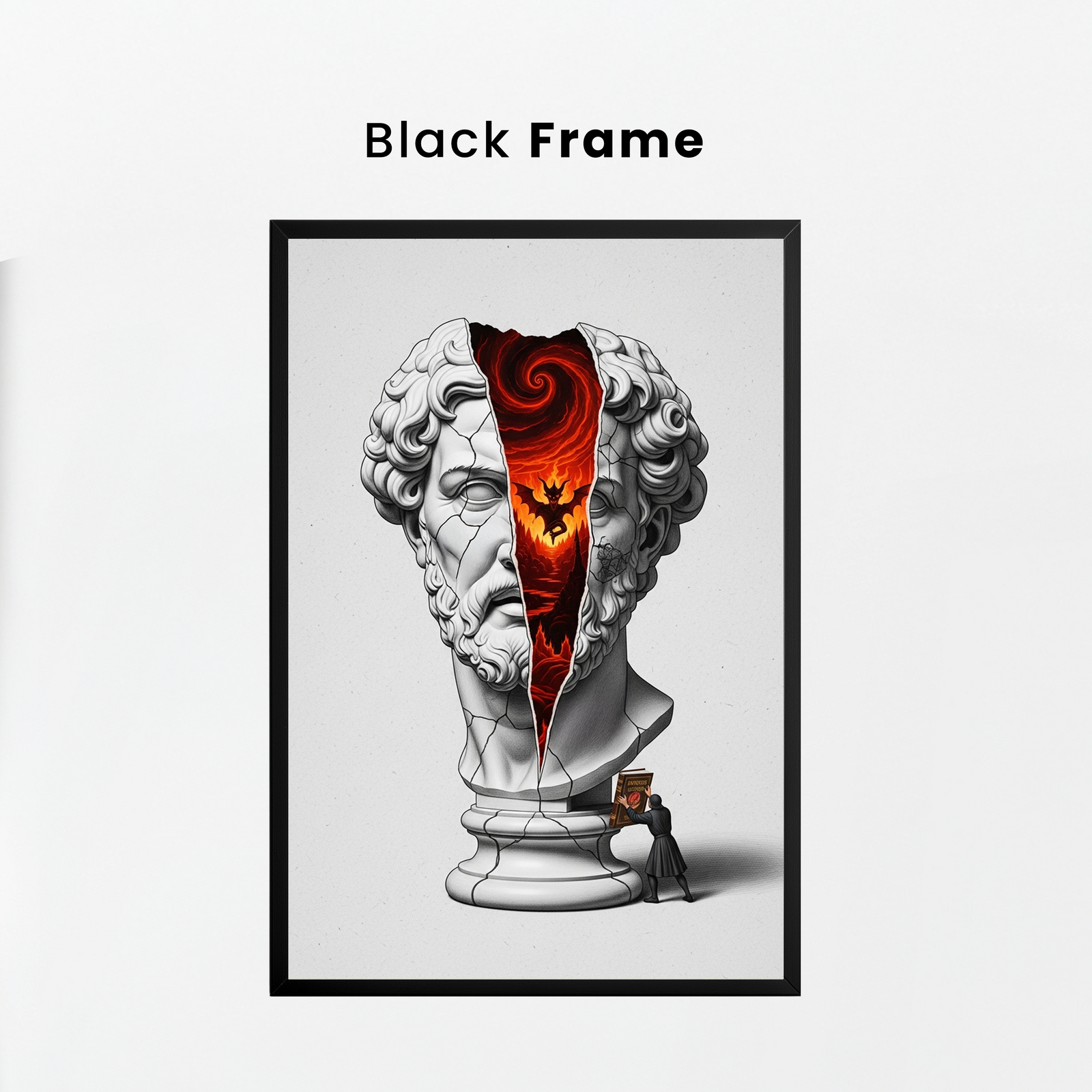 Inferno — Surreal Zeus Bust Wall Art Print