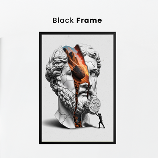 Sisyphus Eternal Struggle — Surreal Heracles Bust Wall Art Print