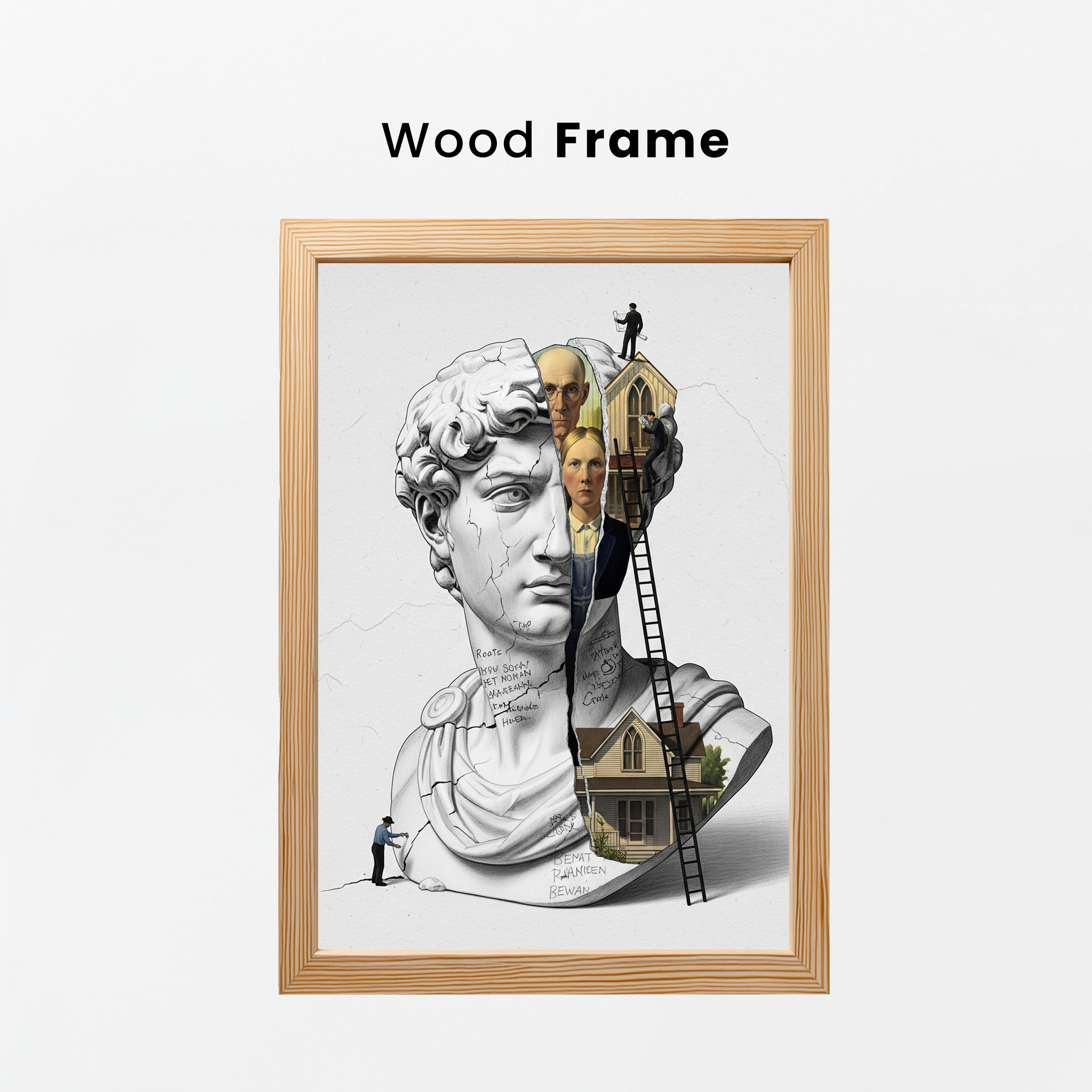 American Gothic Roots — Surreal David Bust Wall Art Print