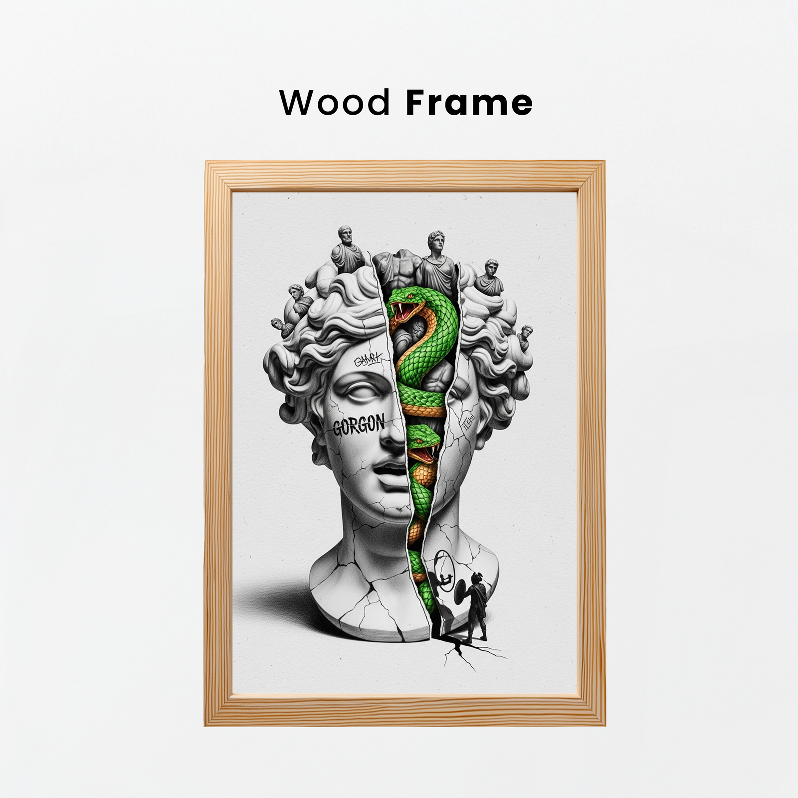 Gorgon Medusa — Surreal Apollo Bust Wall Art Print