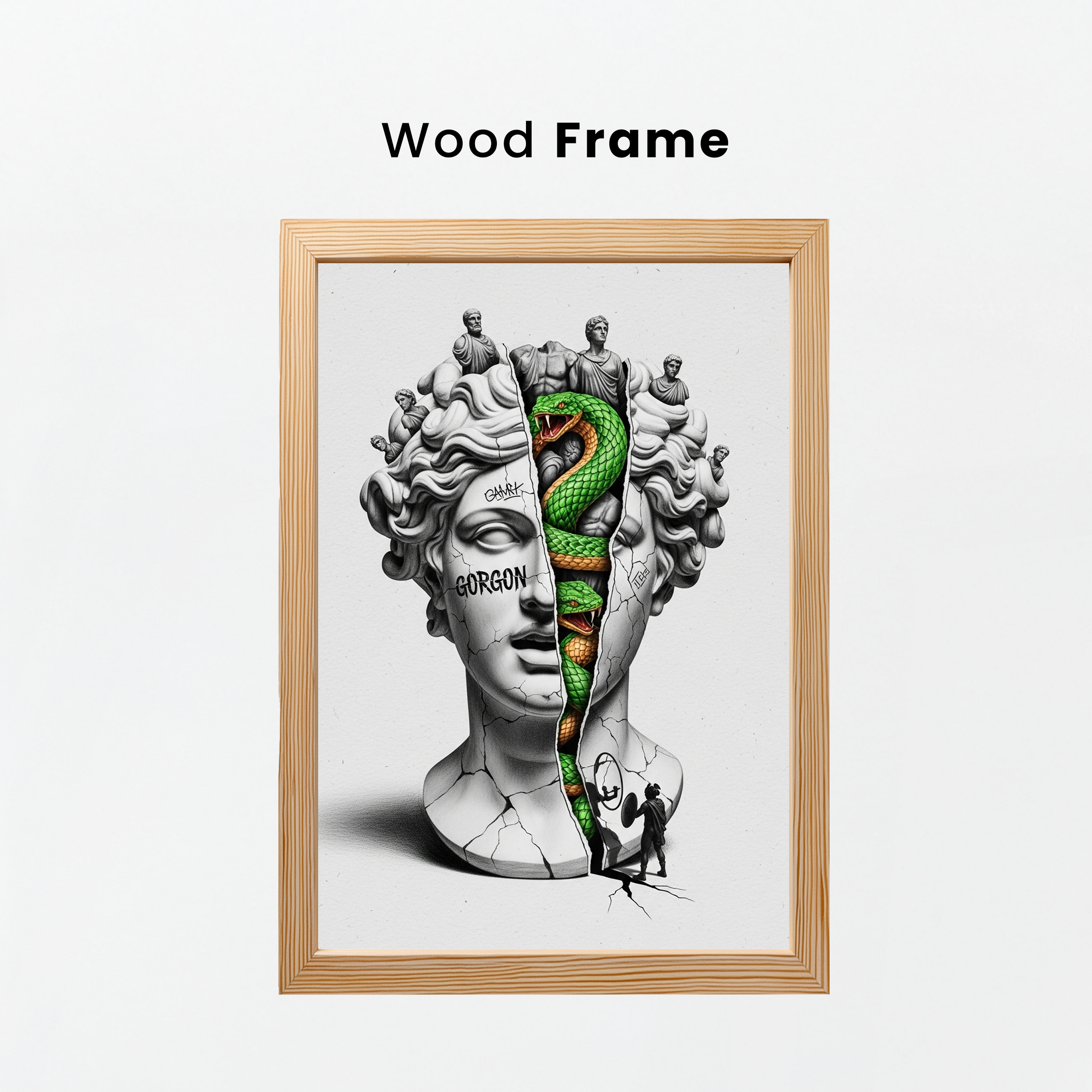 Gorgon Medusa — Surreal Apollo Bust Wall Art Print