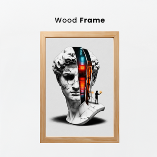 Neon Noir — Surreal David Bust Wall Art Print