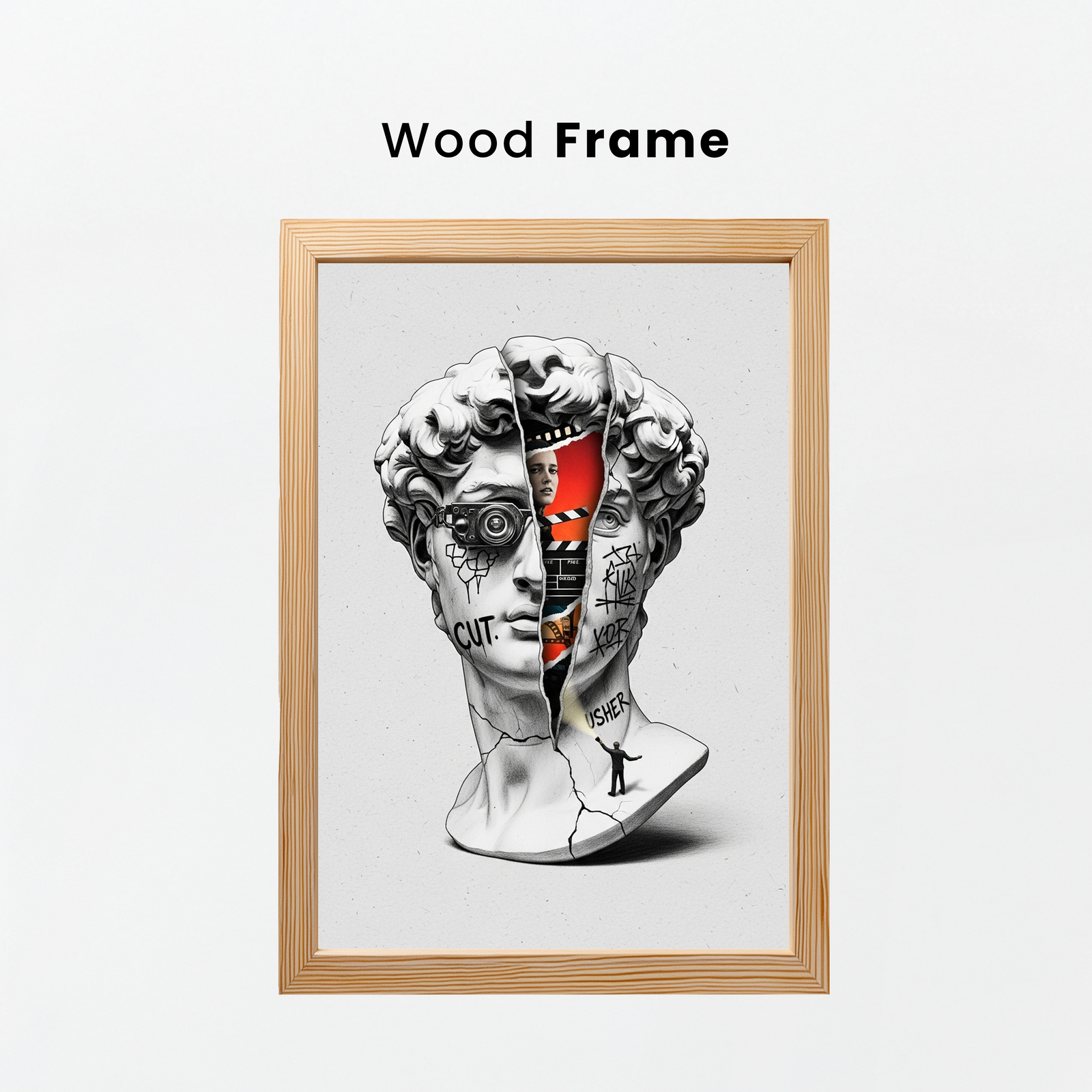 Cut! Cinema — Surreal David Bust Wall Art Print