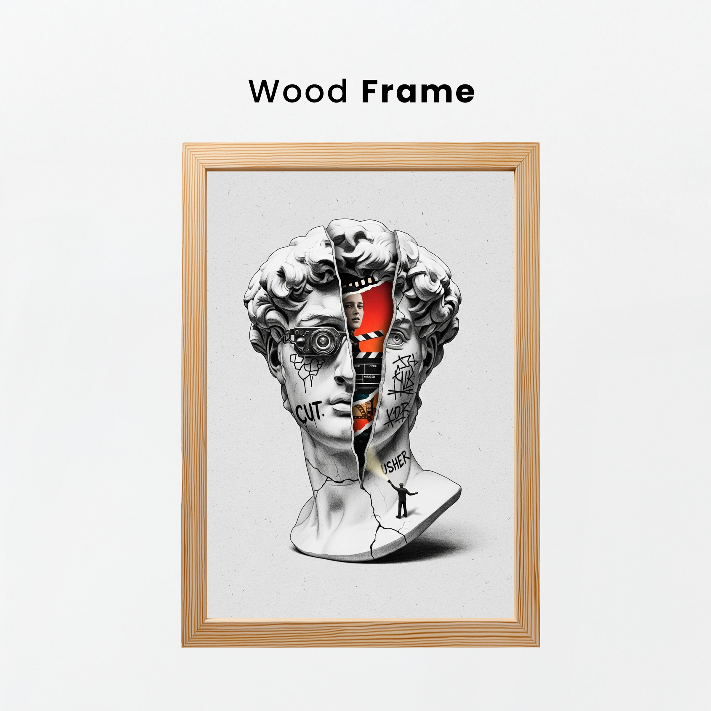Cut! Cinema — Surreal David Bust Wall Art Print