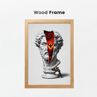 Inferno — Surreal Zeus Bust Wall Art Print