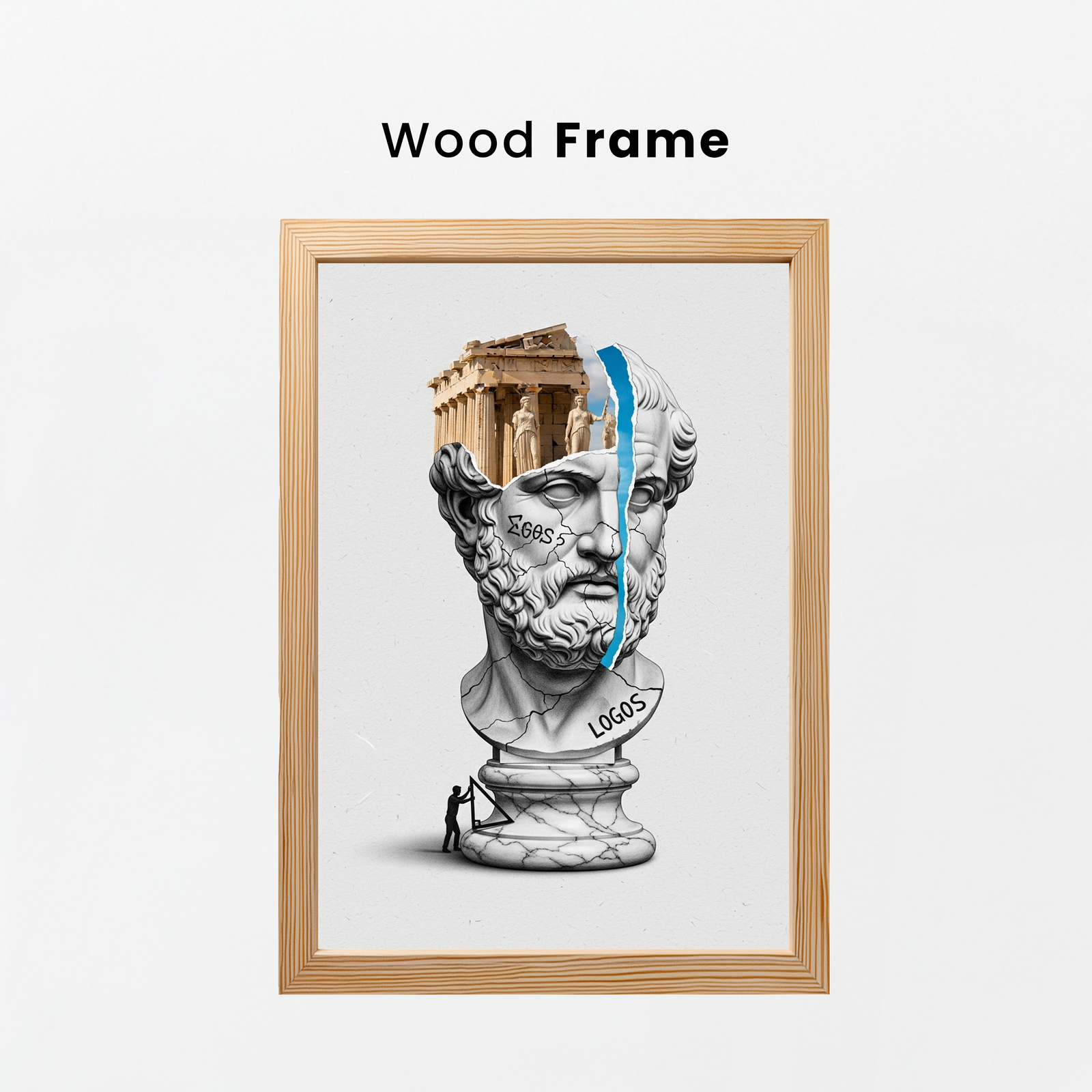 Logos Parthenon — Surreal Philosopher Bust Wall Art Print
