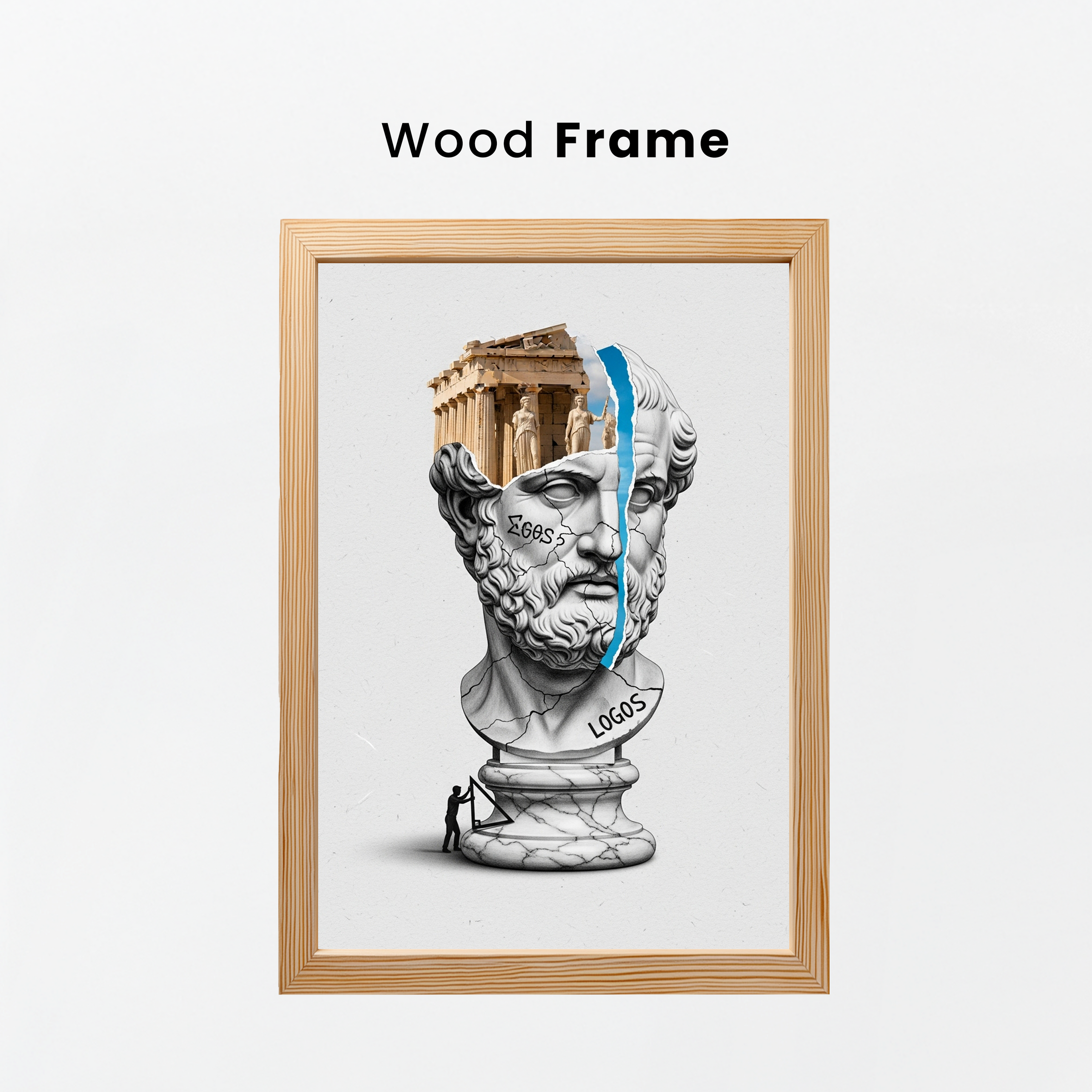 Logos Parthenon — Surreal Philosopher Bust Wall Art Print