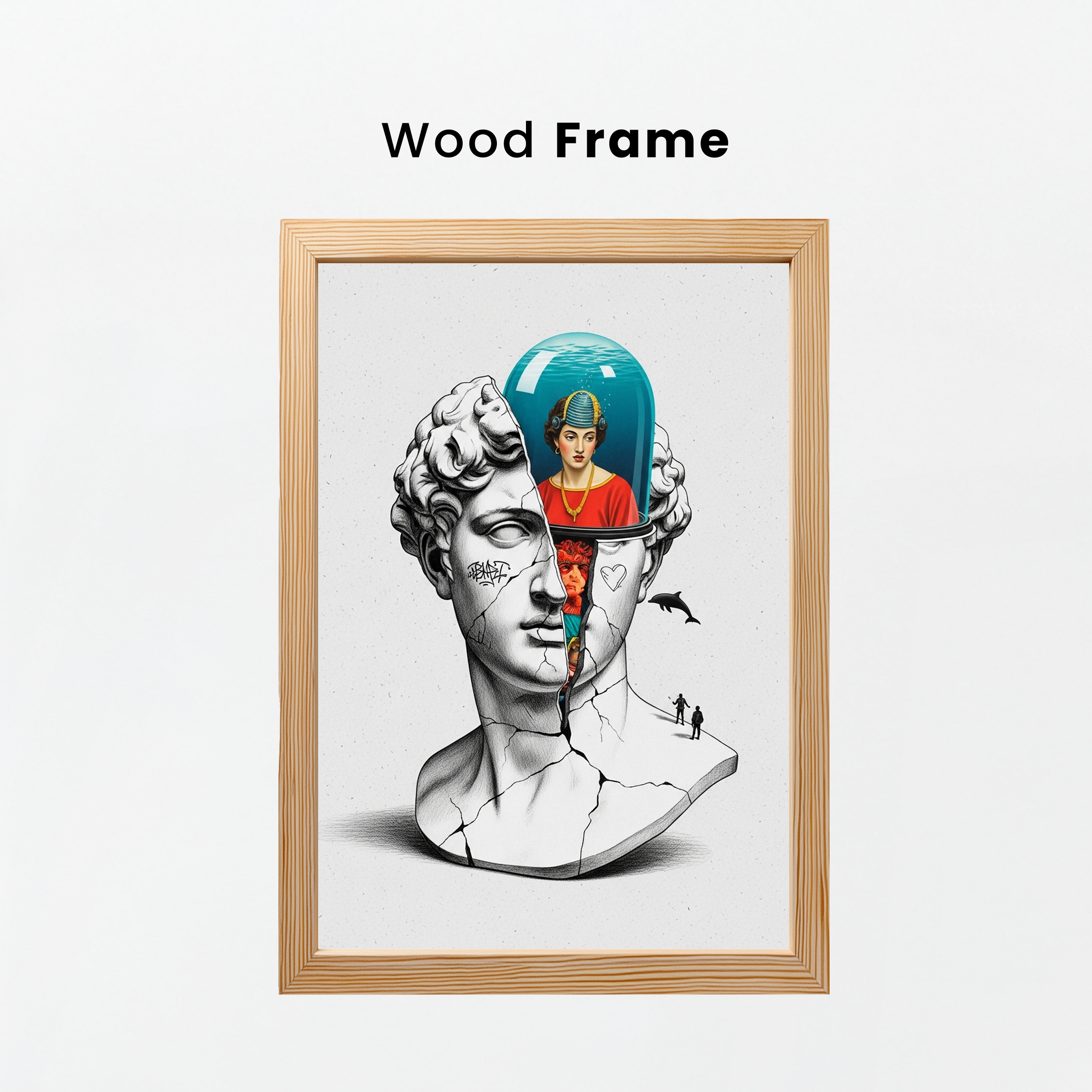 Aquarium Mind — Surreal David Bust Wall Art Print