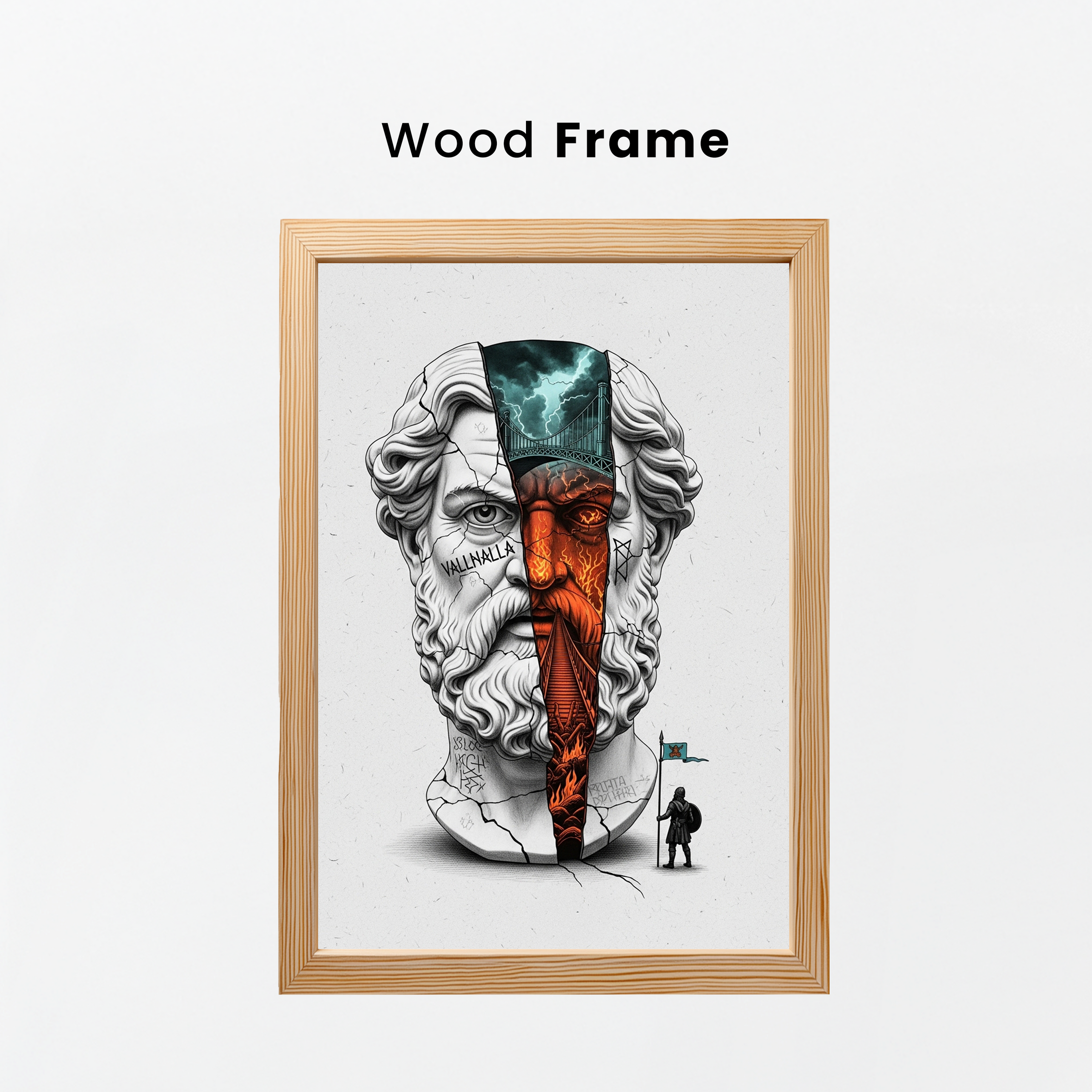 Valhalla Odin — Surreal Norse Mythology Wall Art Print