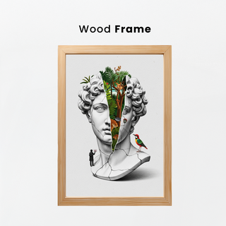 Nature Collage — Surreal Apollo Bust Wall Art Print