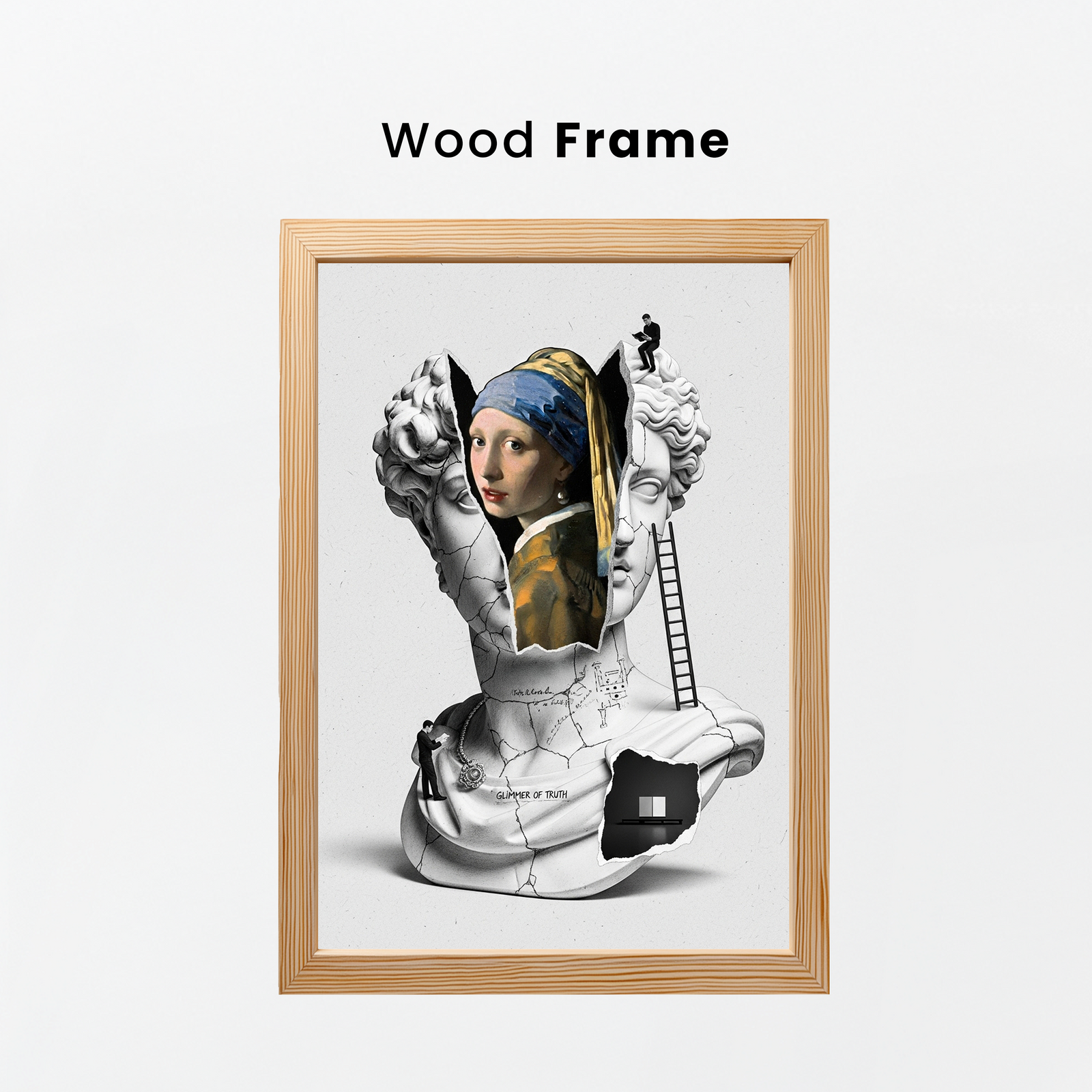 Glimmer of Truth — Vermeer's Girl with a Pearl Earring Wall Art Print