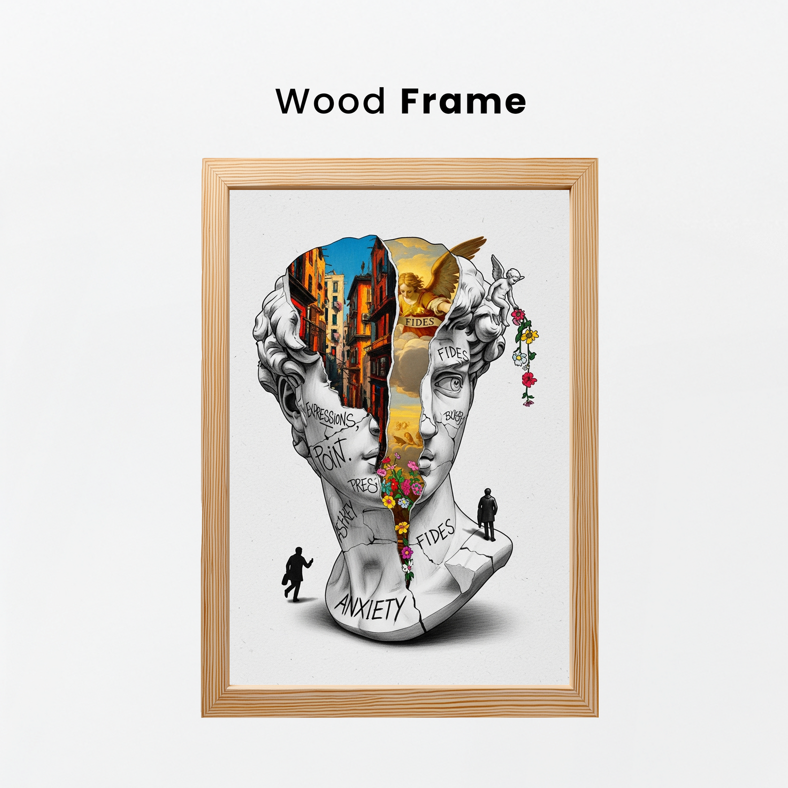 Anxiety & Faith — Surreal David Bust Wall Art Print