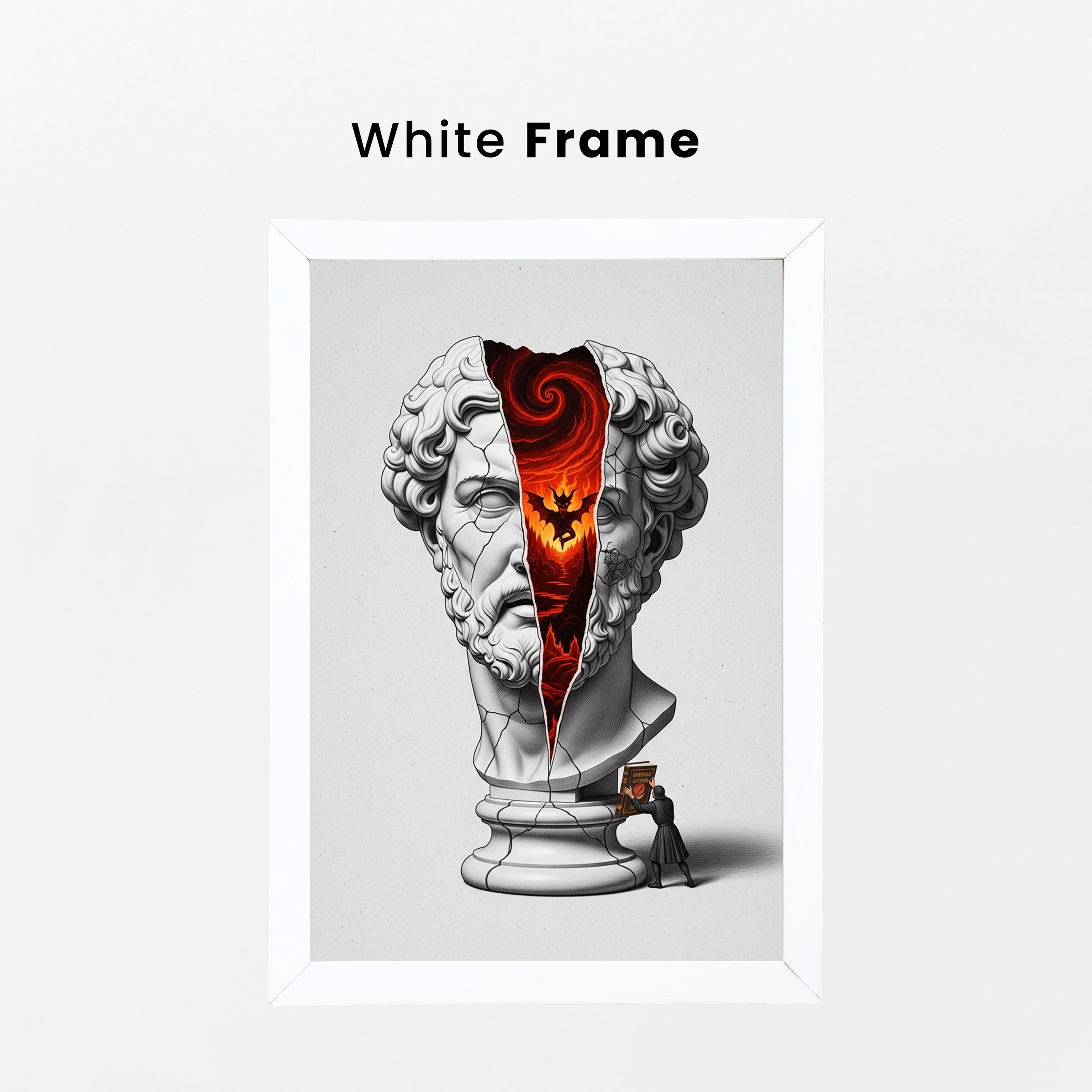 Inferno — Surreal Zeus Bust Wall Art Print