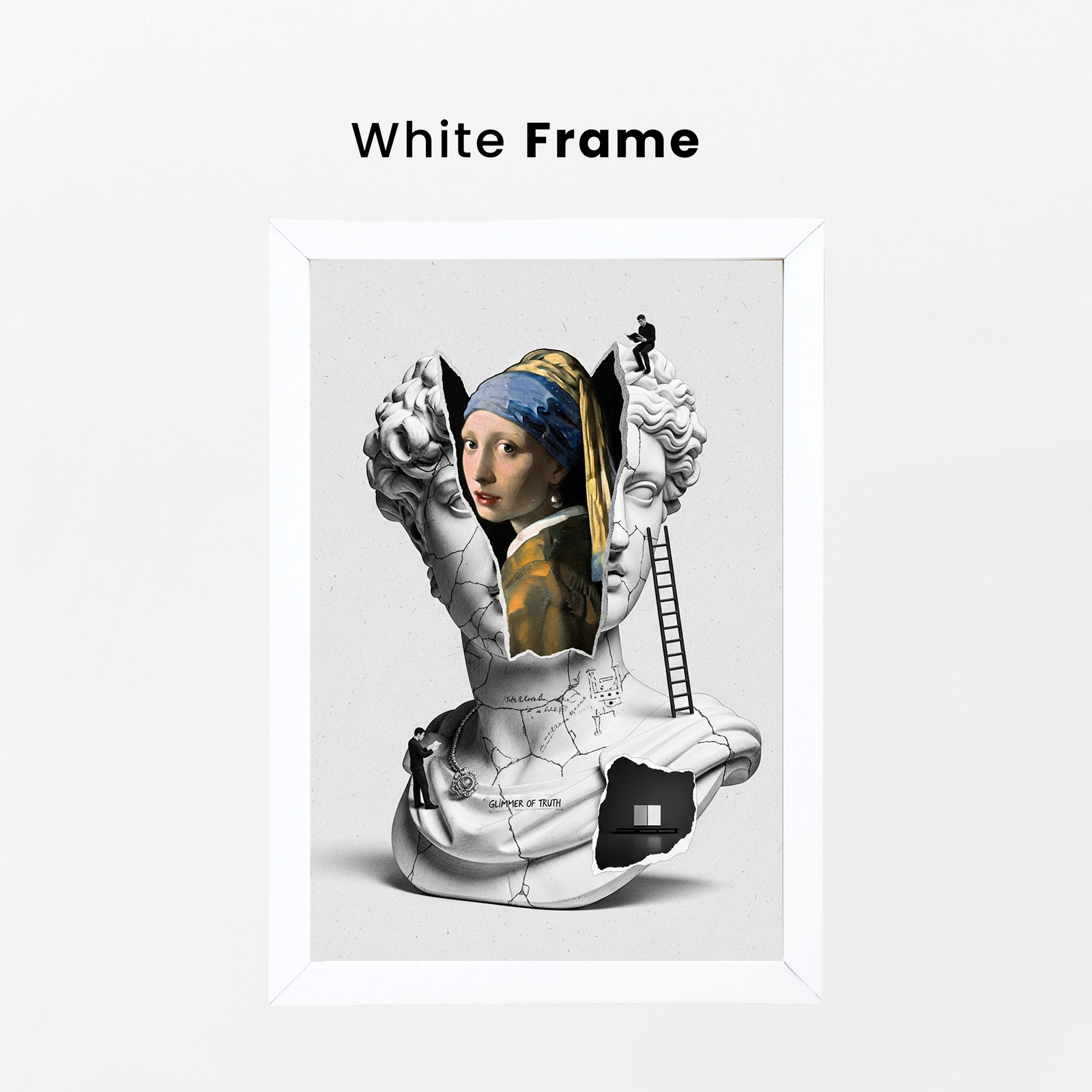 Glimmer of Truth — Vermeer's Girl with a Pearl Earring Wall Art Print