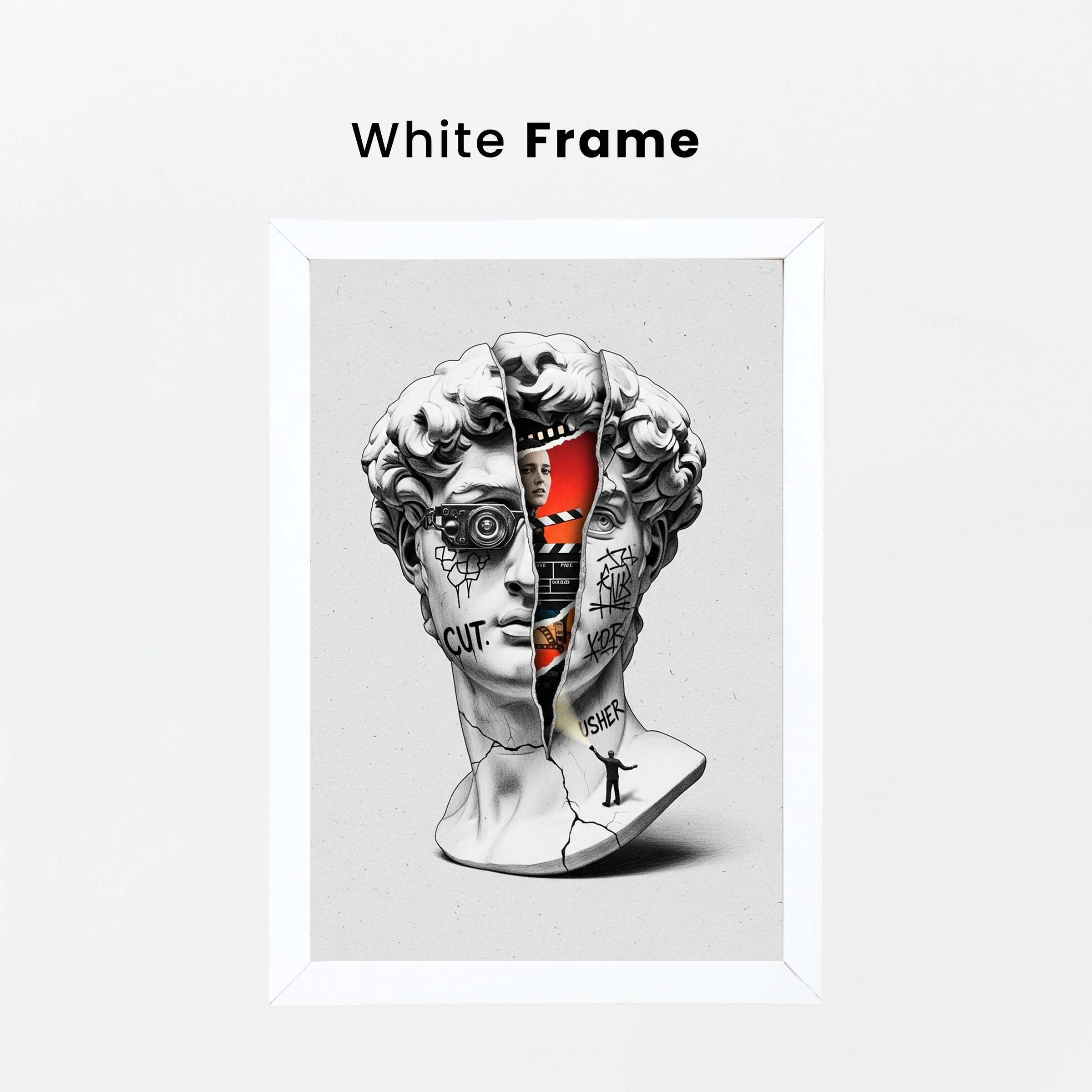 Cut! Cinema — Surreal David Bust Wall Art Print