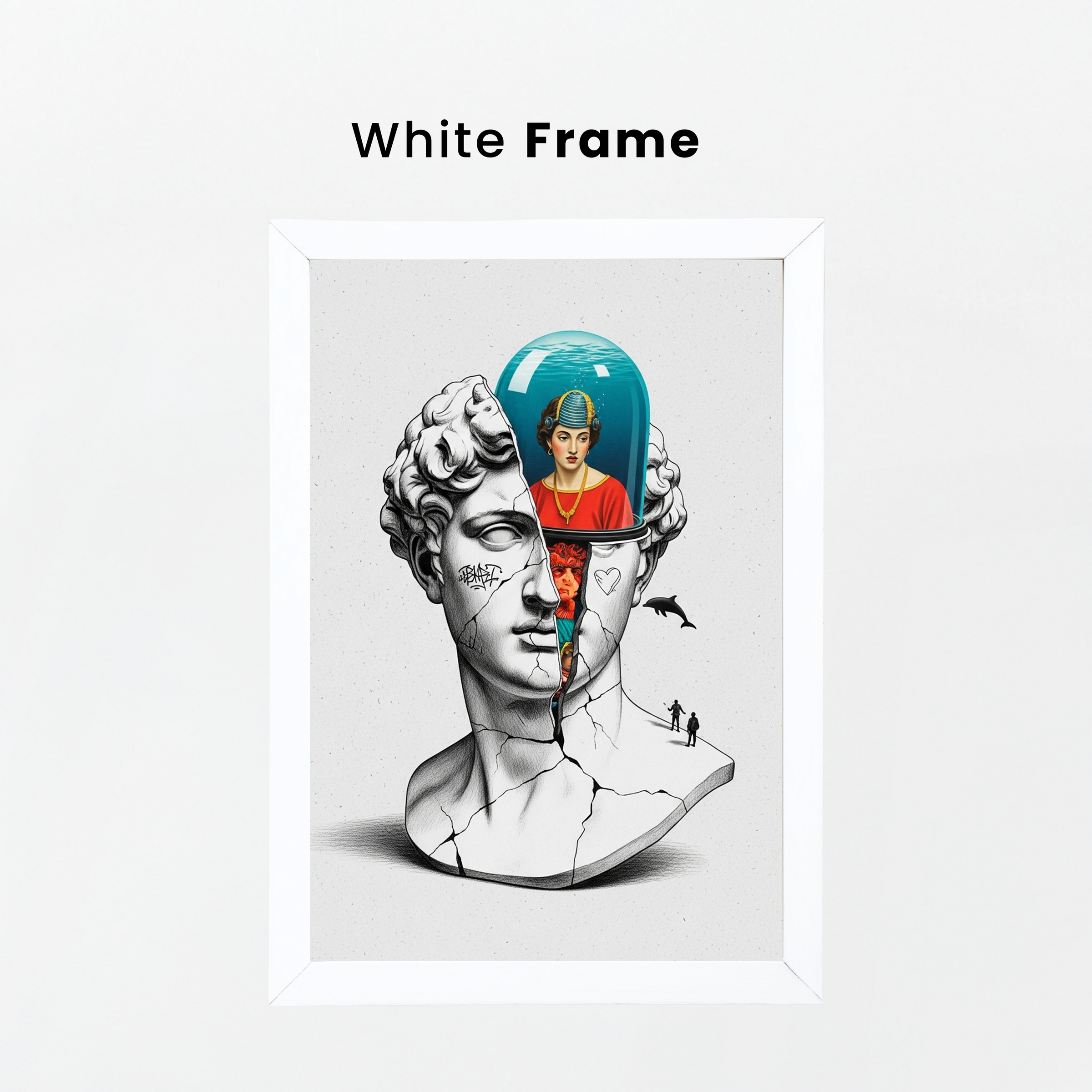 Aquarium Mind — Surreal David Bust Wall Art Print