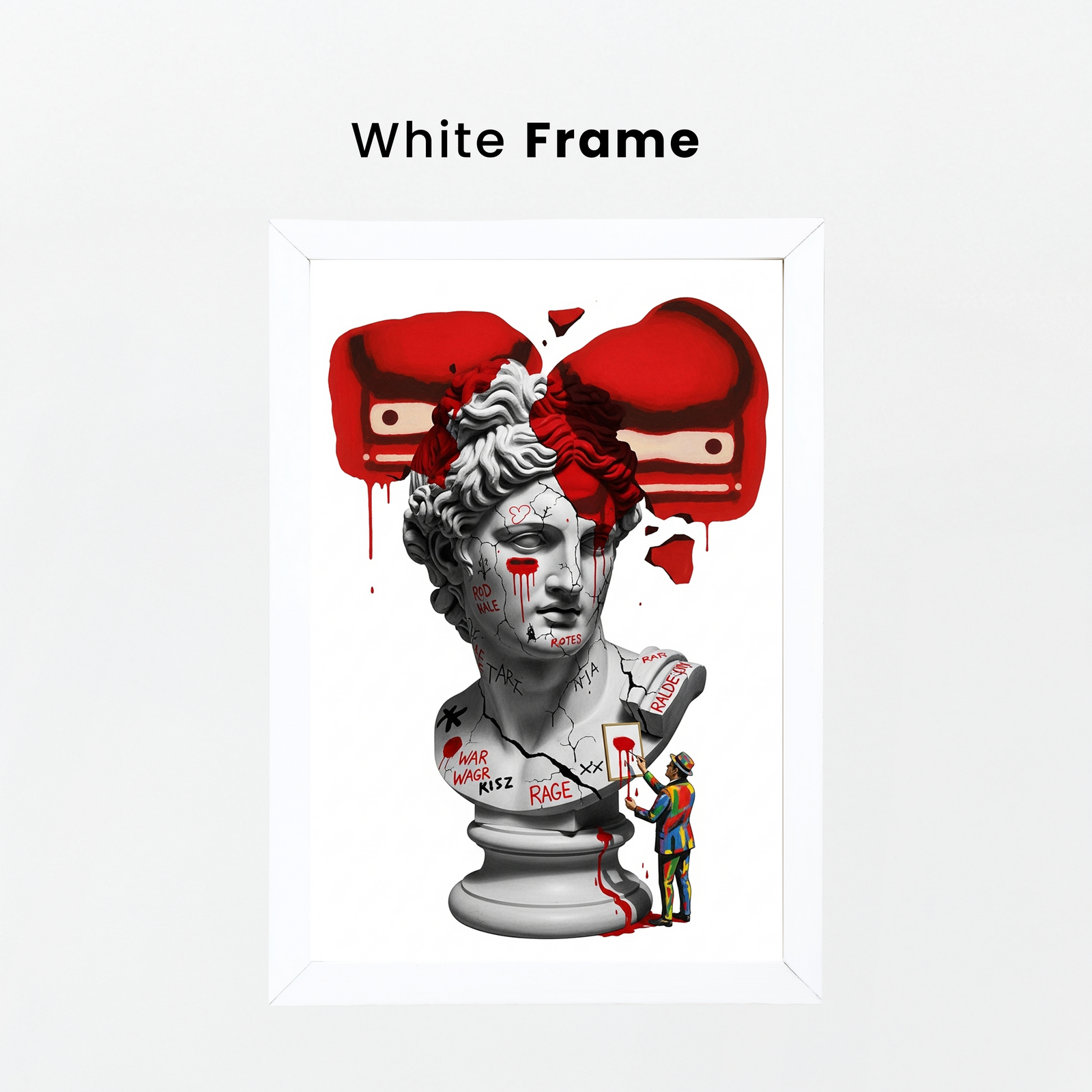 Rage Boxer — Surreal Apollo Bust Wall Art Print