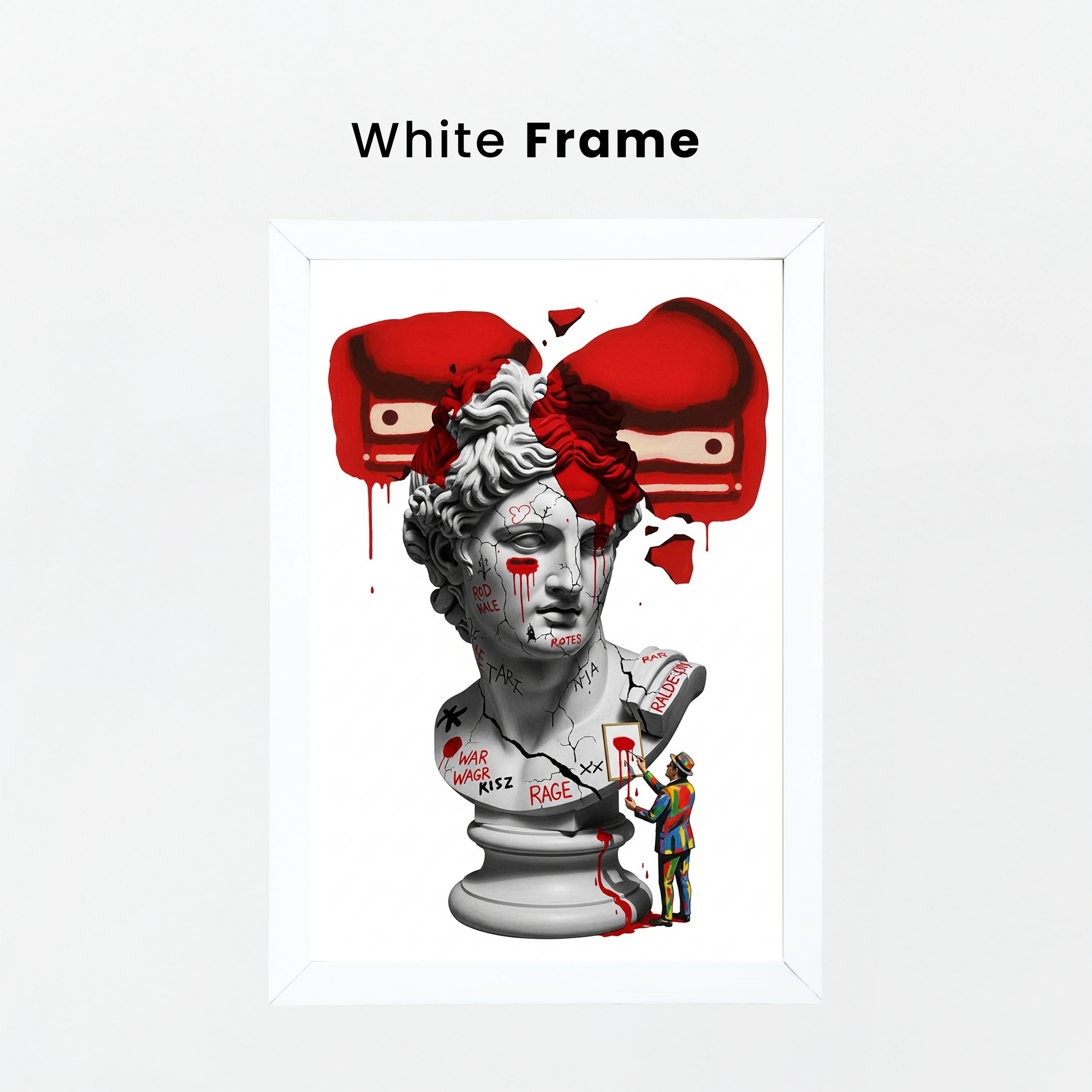 Rage Boxer — Surreal Apollo Bust Wall Art Print