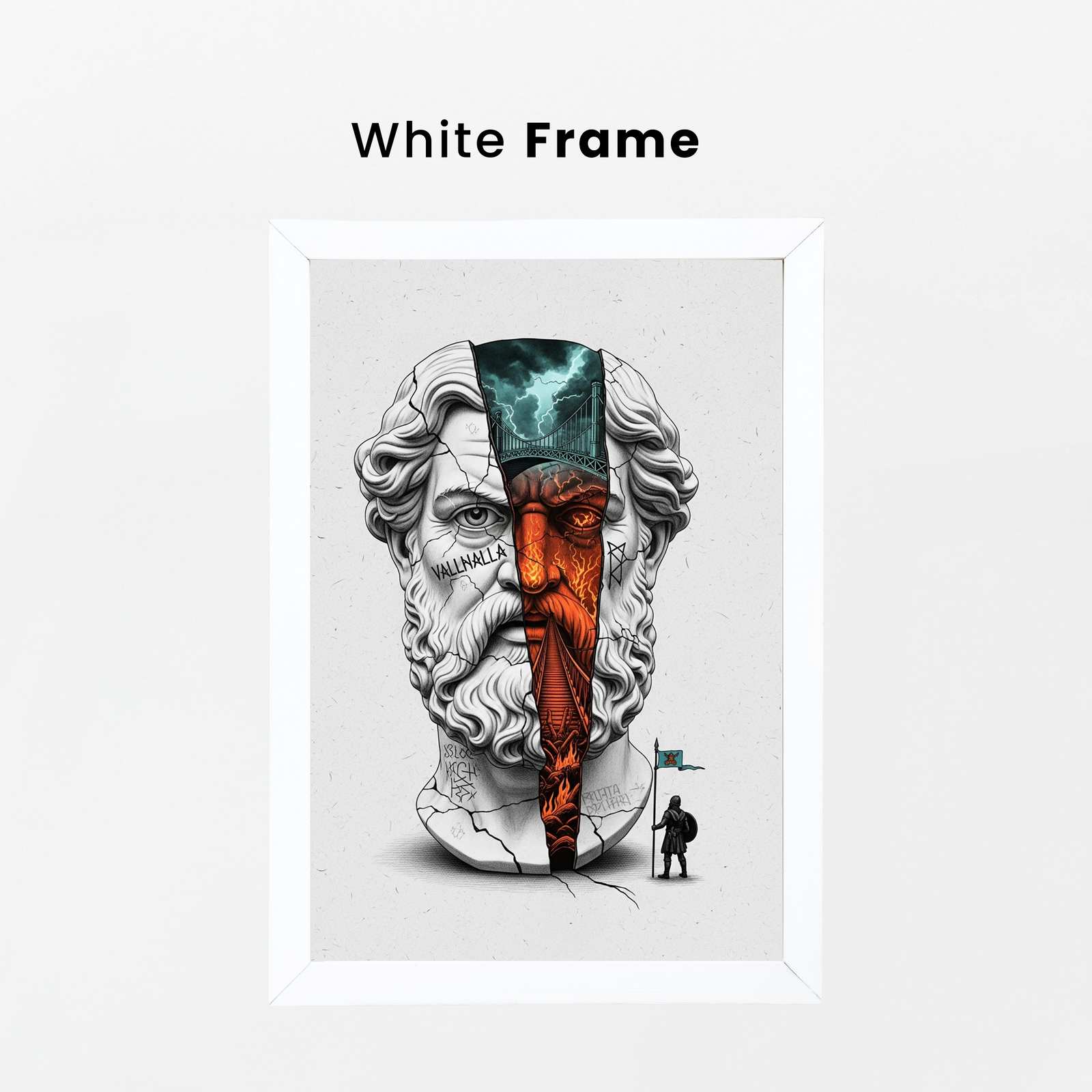 Valhalla Odin — Surreal Norse Mythology Wall Art Print