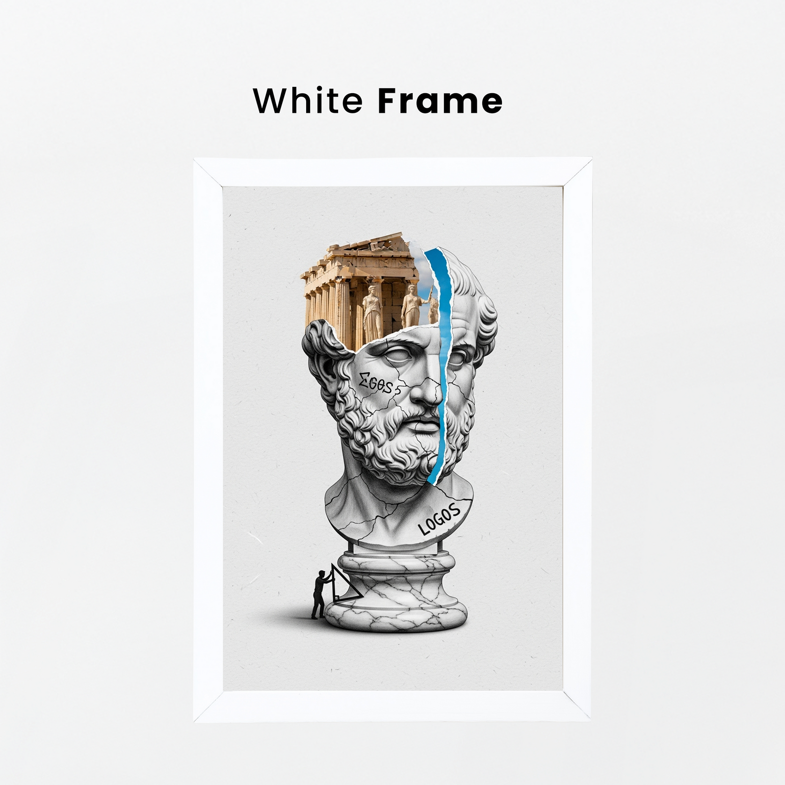Logos Parthenon — Surreal Philosopher Bust Wall Art Print