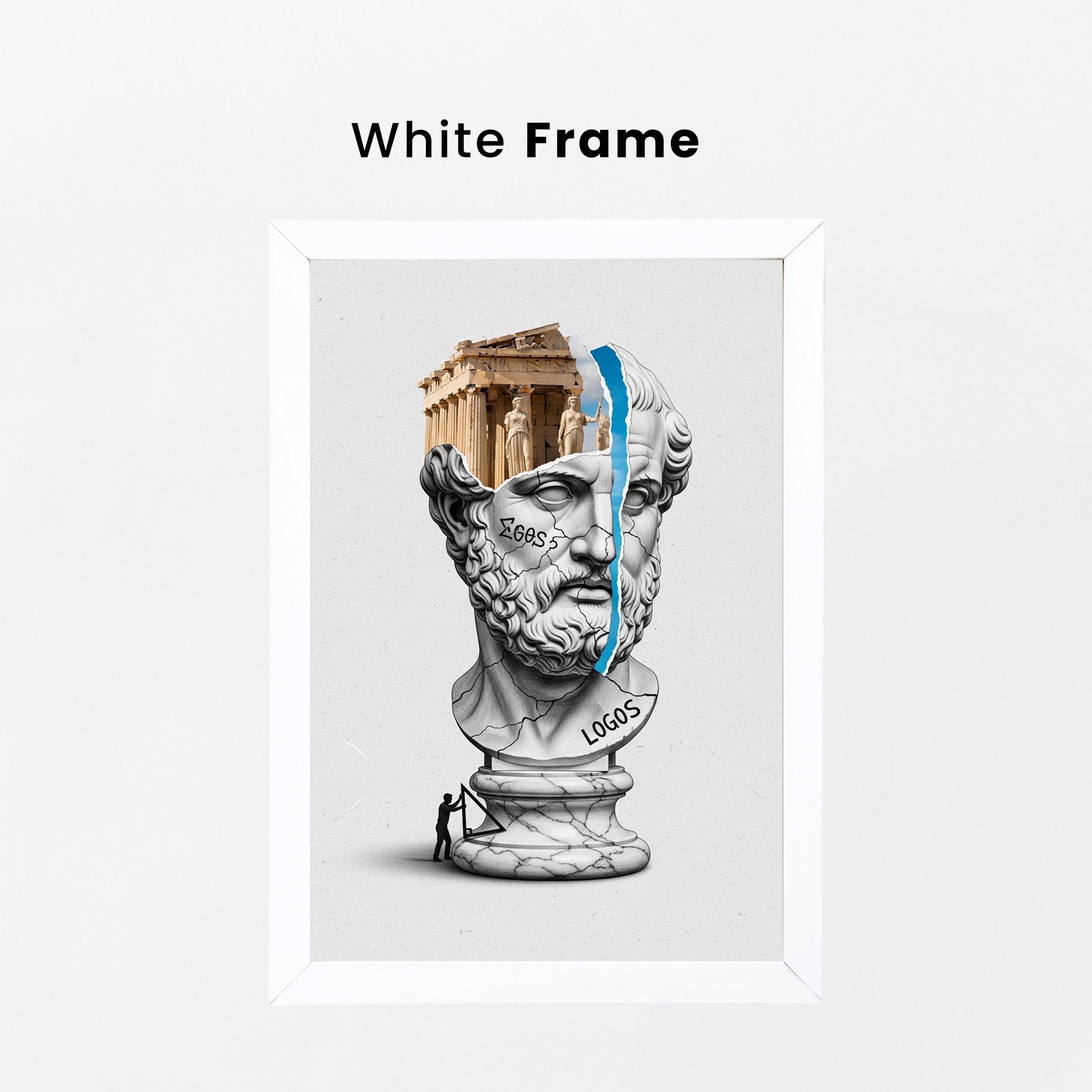 Logos Parthenon — Surreal Philosopher Bust Wall Art Print