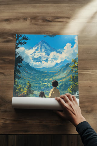 Beyond the Mountain Wall Art Print — Landscape Wanderlust Poster