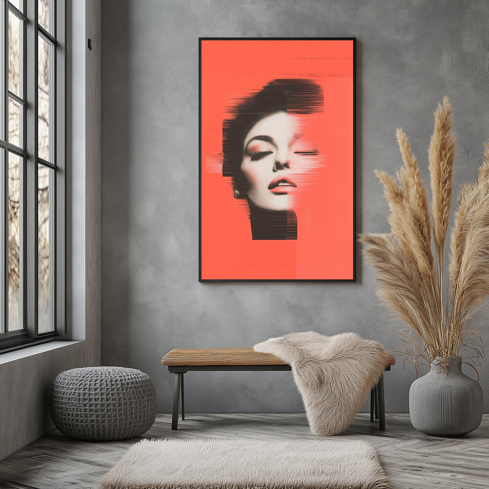 Vibrant Red Wall Art Print — Bold Statement Abstract Poster