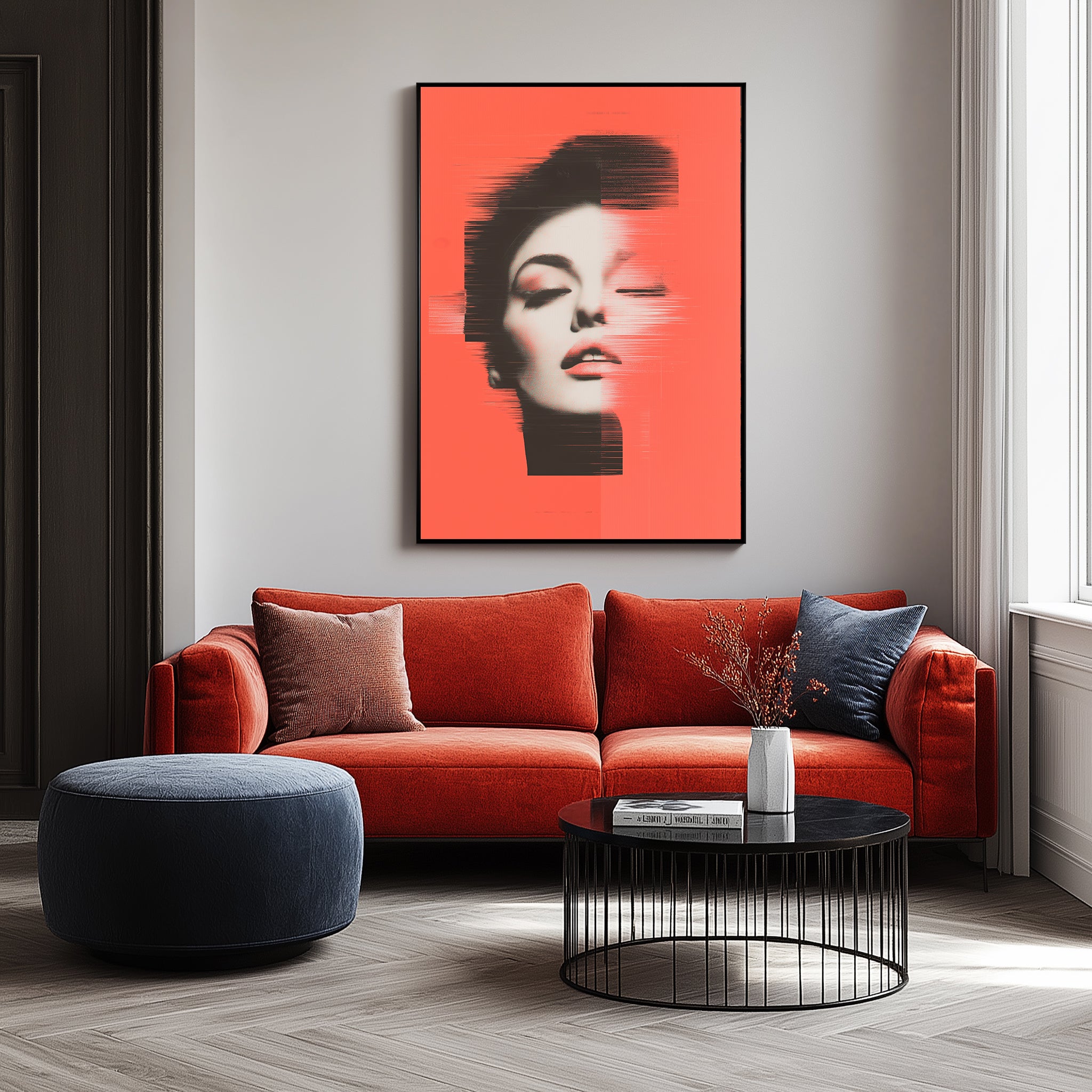 Vibrant Red Wall Art Print — Bold Statement Abstract Poster