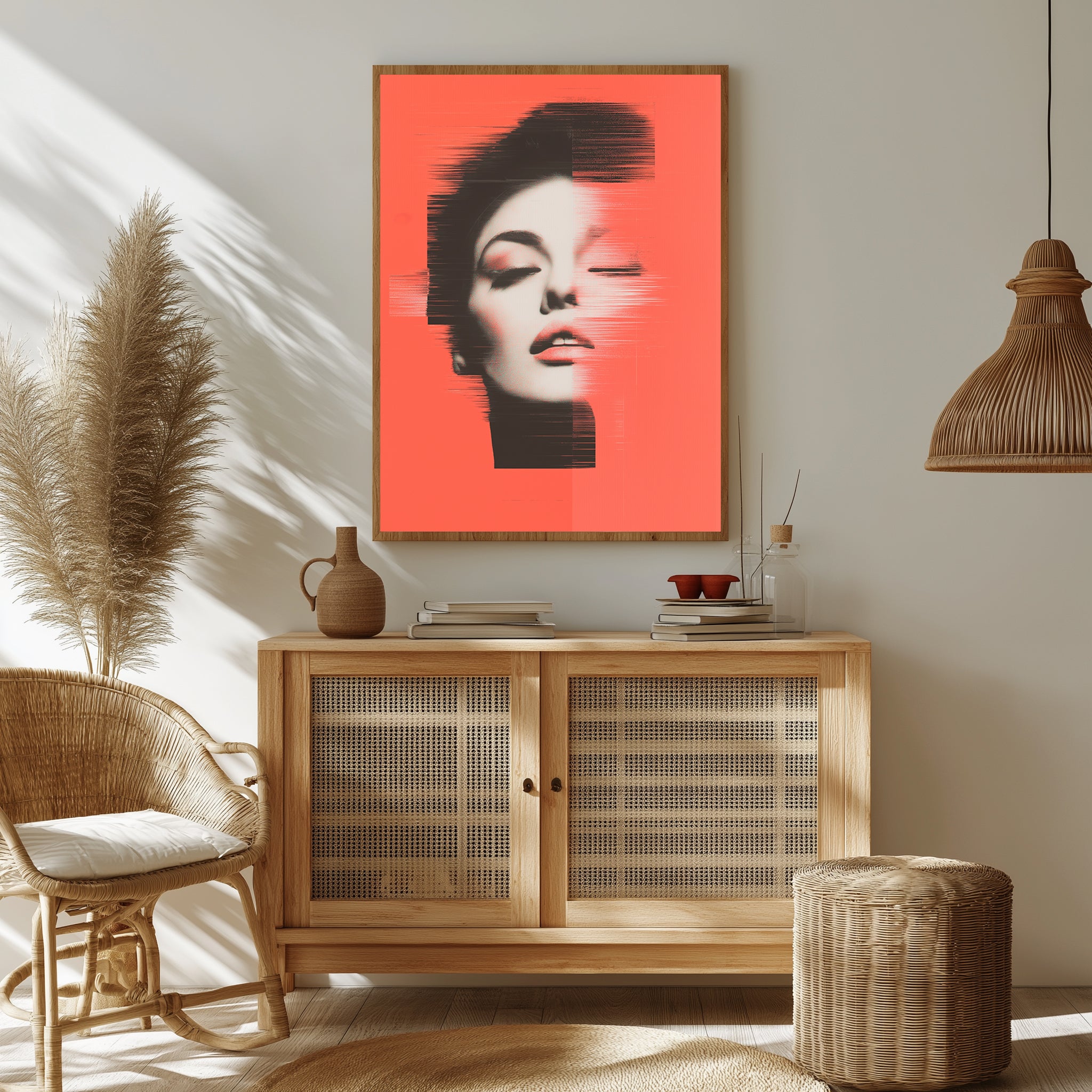 Vibrant Red Wall Art Print — Bold Statement Abstract Poster