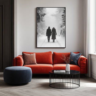 Frosted Love Wall Art Print — Winter Romance Poster