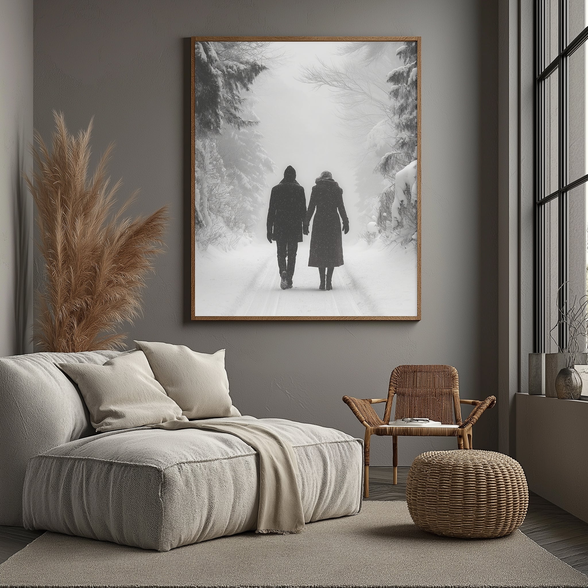 Frosted Love Wall Art Print — Winter Romance Poster