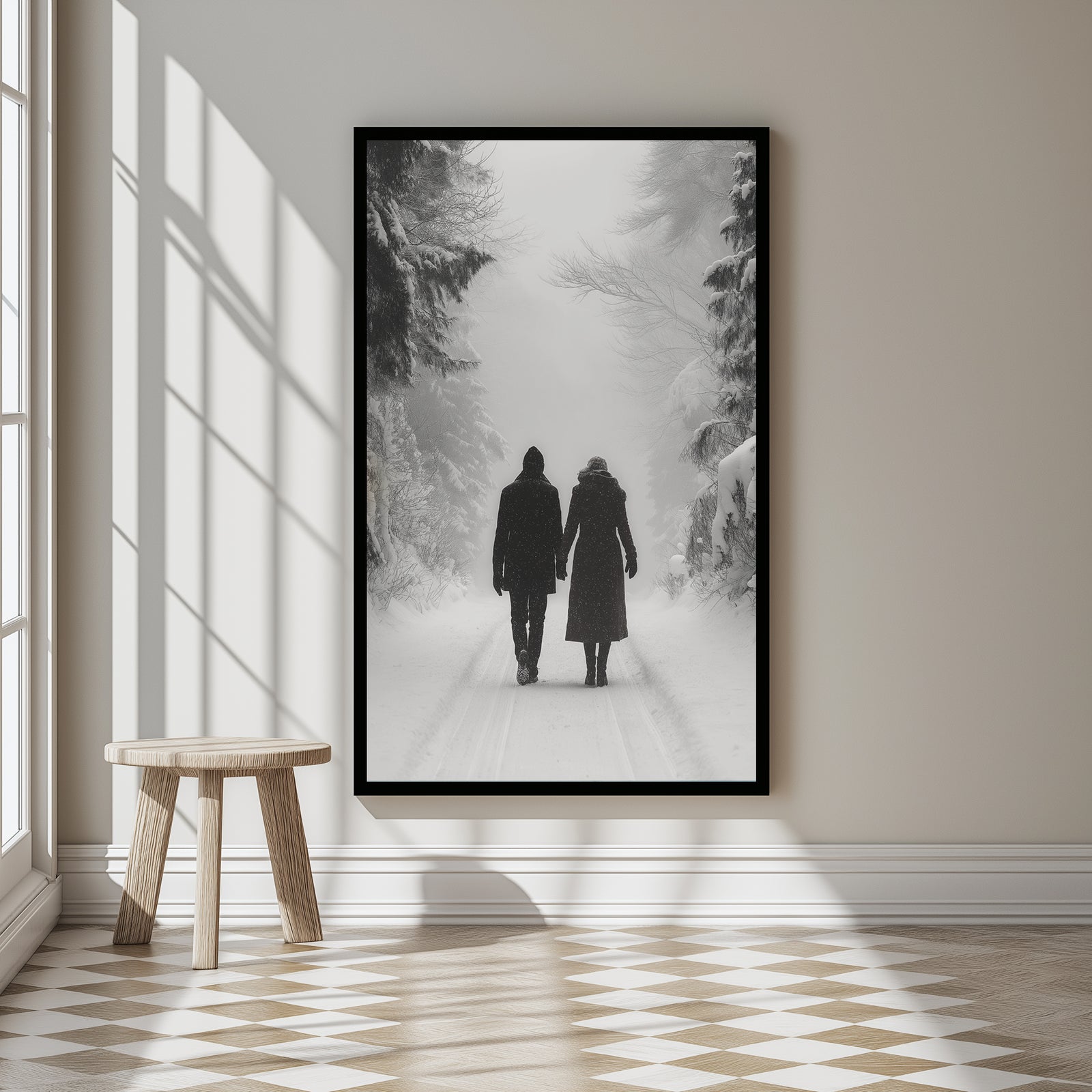 Frosted Love Wall Art Print — Winter Romance Poster