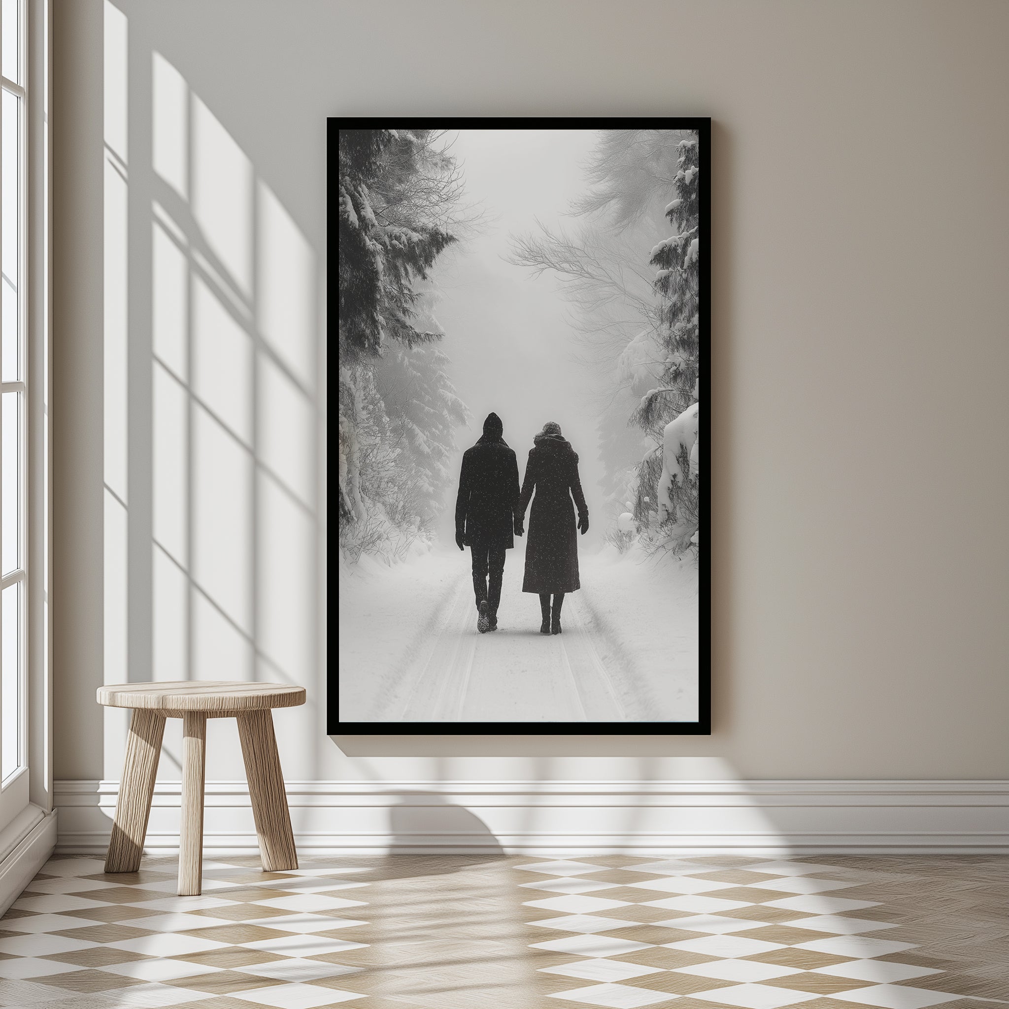 Frosted Love Wall Art Print — Winter Romance Poster