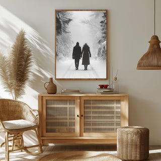 Frosted Love Wall Art Print — Winter Romance Poster