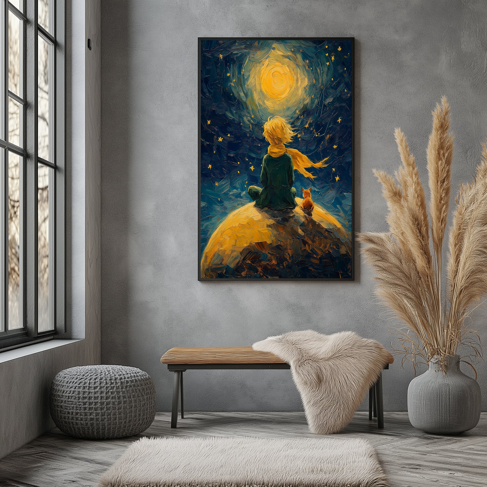 Little Prince Wall Art Print — Antoine de Saint-Exupéry Tribute Poster