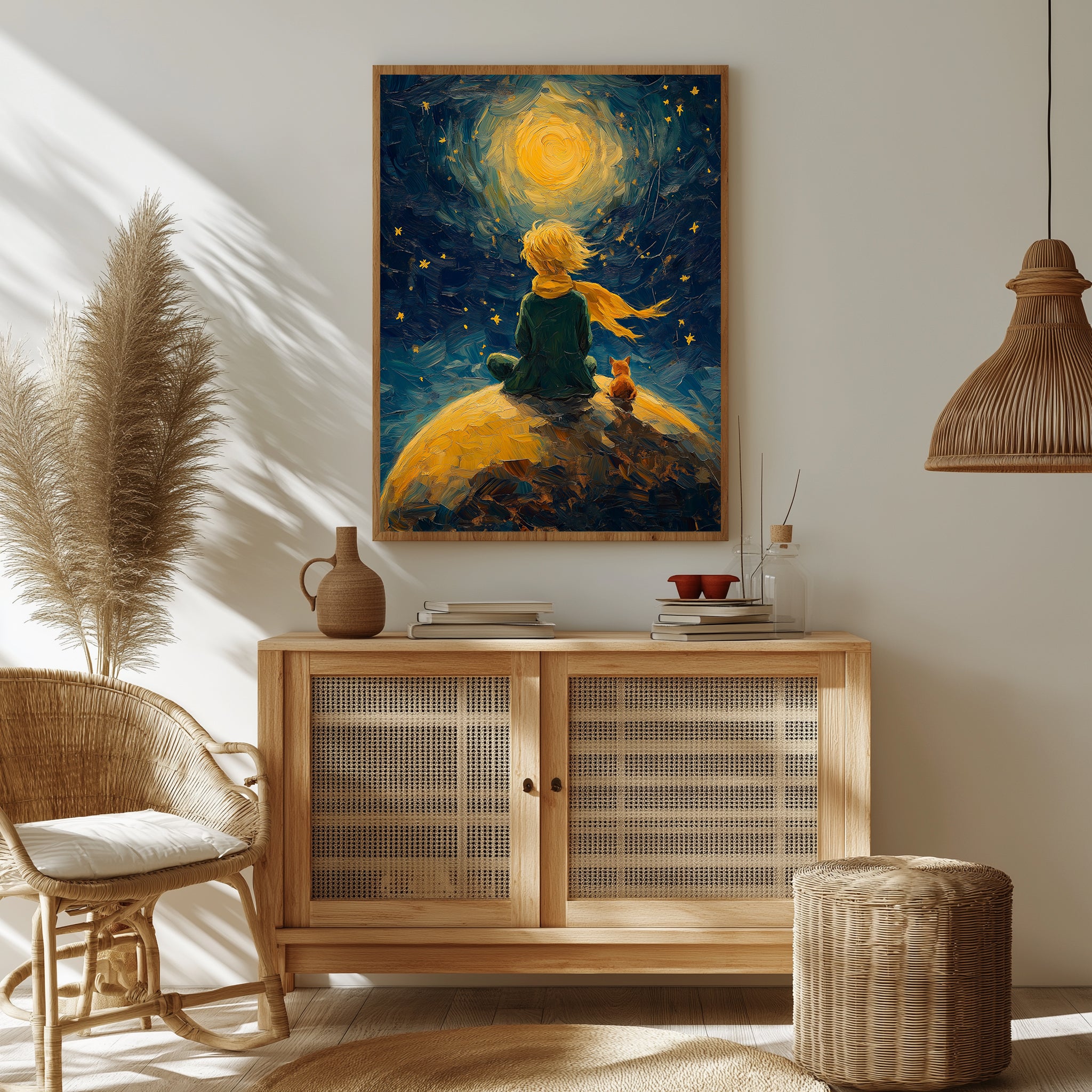 Little Prince Wall Art Print — Antoine de Saint-Exupéry Tribute Poster