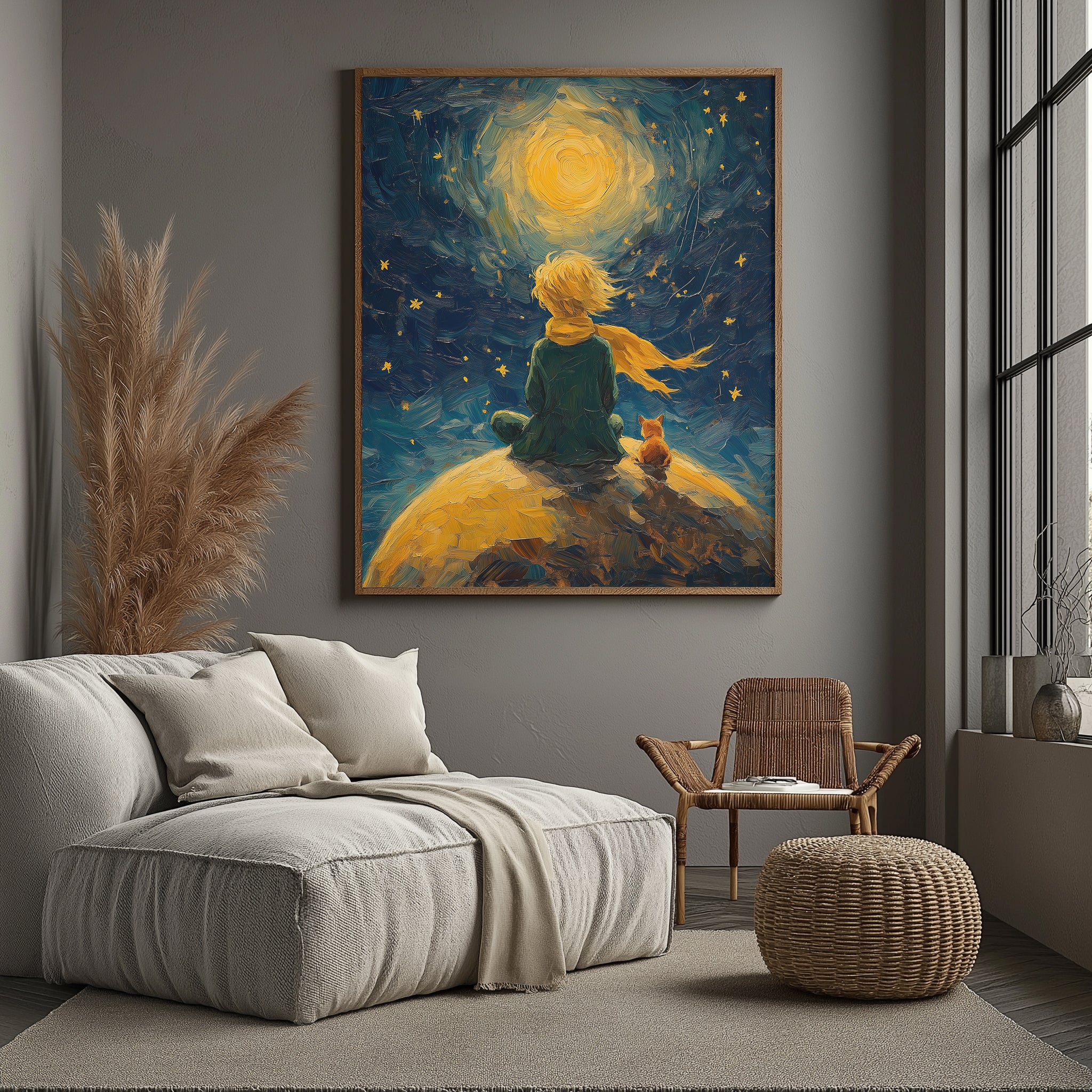 Little Prince Wall Art Print — Antoine de Saint-Exupéry Tribute Poster