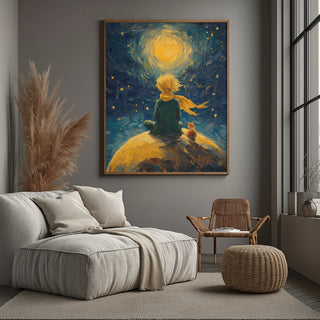 Little Prince Wall Art Print — Antoine de Saint-Exupéry Tribute Poster