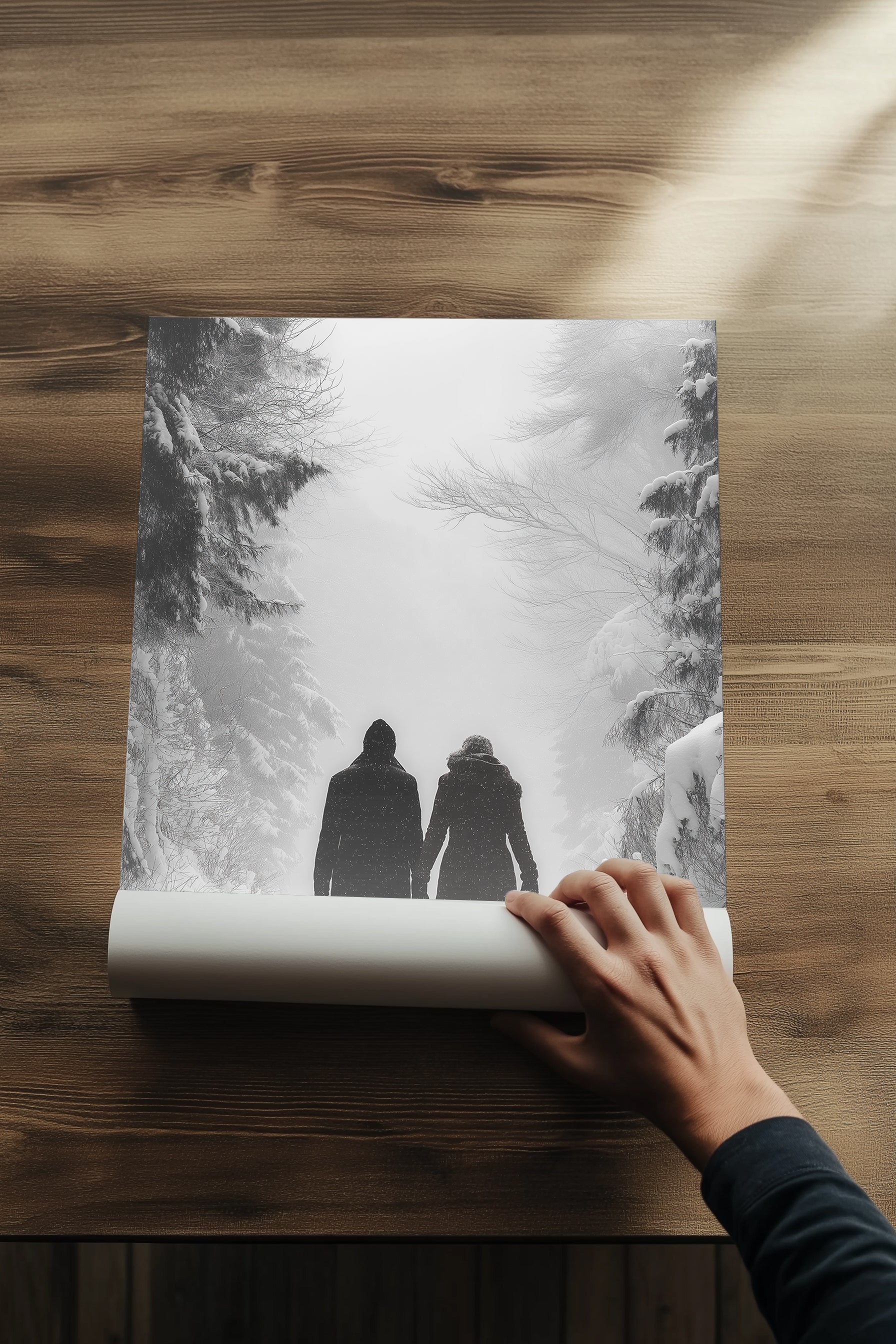 Frosted Love Wall Art Print — Winter Romance Poster